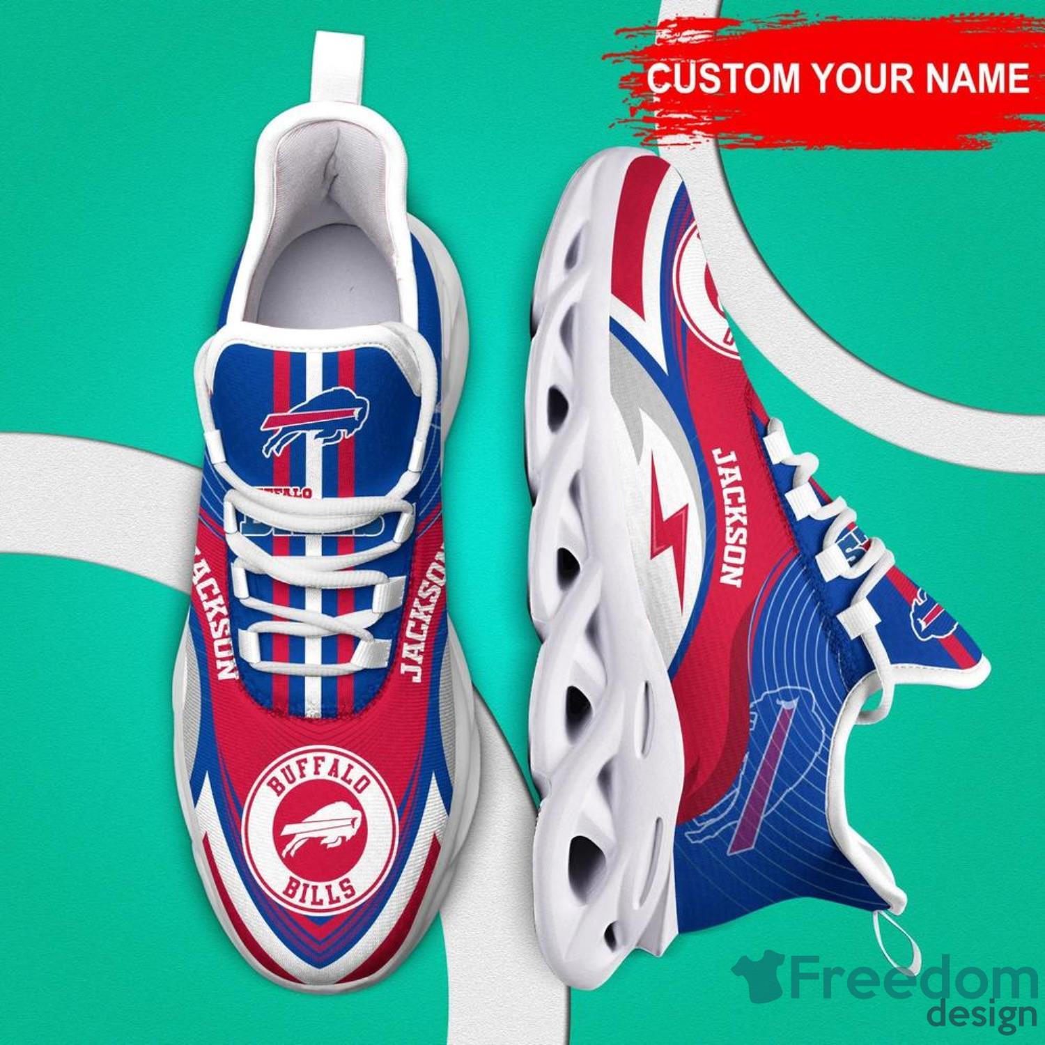 Buffalo Bills Custom Name NFL Neon Light Max Soul Shoes Gift For Fans  Running Sneaker - Banantees