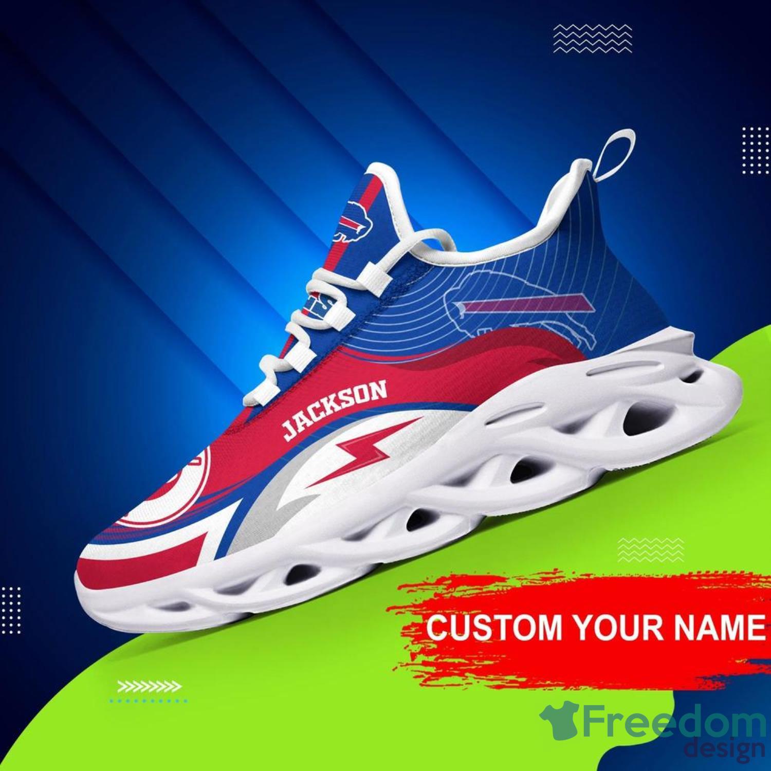 Buffalo Bills Custom Name NFL Neon Light Max Soul Shoes Gift For Fans  Running Sneaker - Banantees