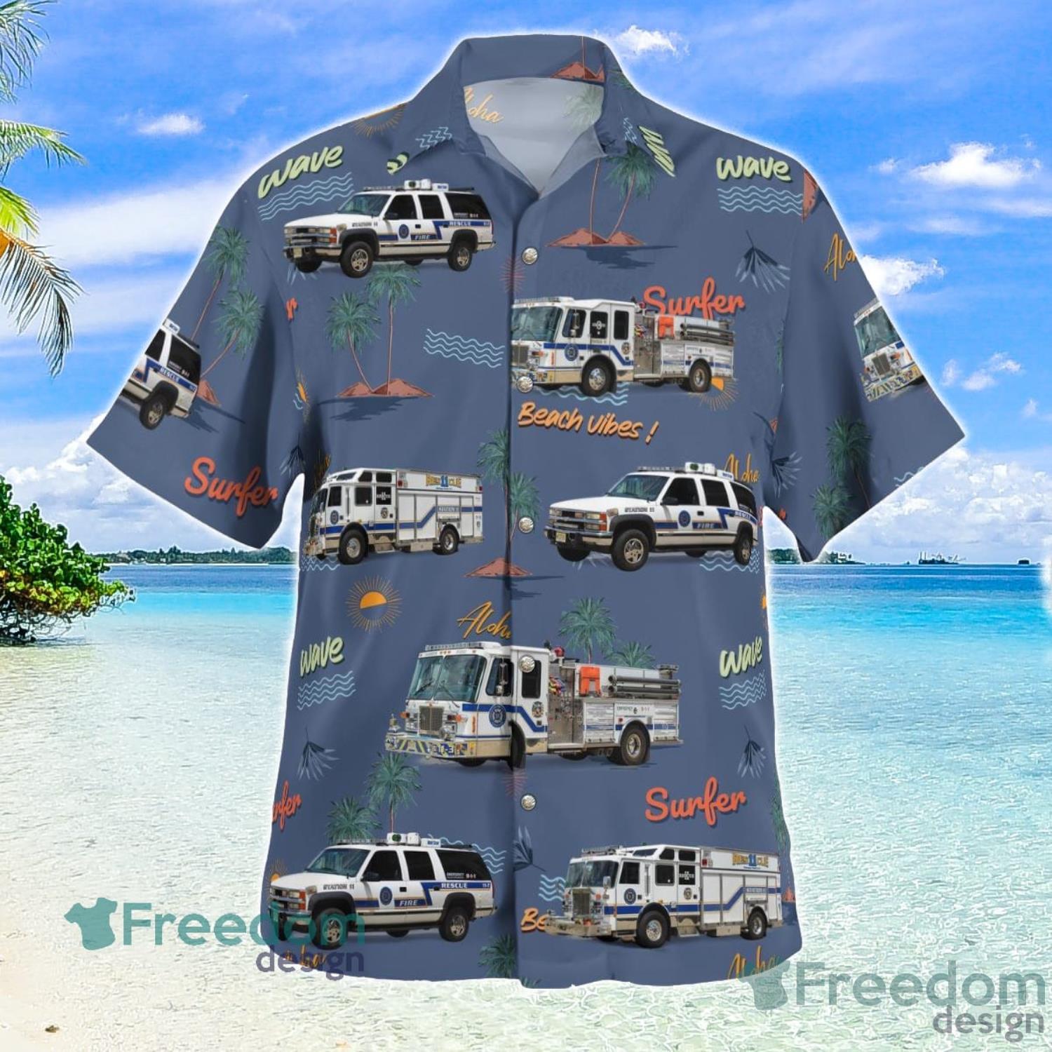 Carneys Point Fire Dept. & Rescue Squad Inc Carneys Point New Jersey Aloha summer Gift Hawaiian Shirt image Carneys Point Fire Dept. & Rescue Squad Inc Carneys Point New Jersey Aloha summer Gift Hawaiian Shirt Product Photo 2