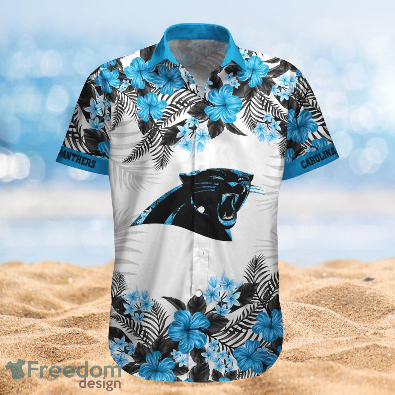 Carolina Panthers Summer Beach Shirt and Shorts Full Over Print Product Photo 1