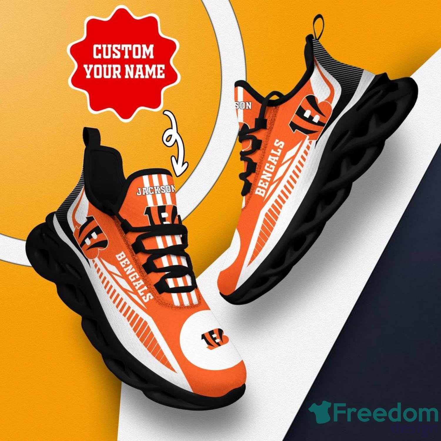 Cincinnati Bengals NFL Max Soul Shoes Custom Name Sneakers Personalized Gifts Runing Shoes image Cincinnati Bengals NFL Max Soul Shoes Custom Name Sneakers Personalized Gifts Runing Shoes Product Photo 2