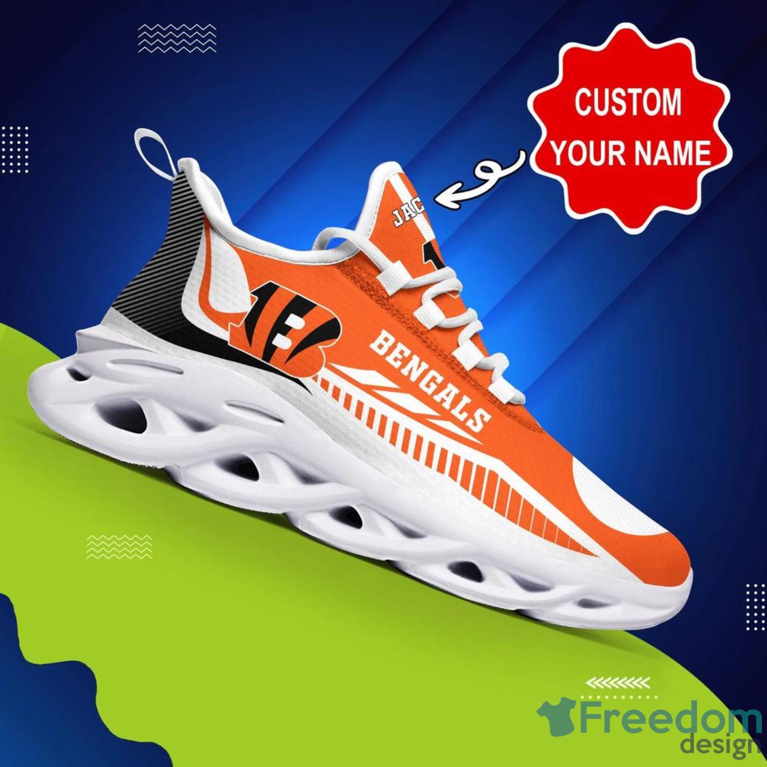 Cincinnati Bengals NFL Max Soul Shoes Custom Name Sneakers Personalized Gifts Runing Shoes Product Photo 3 Cincinnati Bengals NFL Max Soul Shoes Custom Name Sneakers Personalized Gifts Runing Shoes Product Photo 3