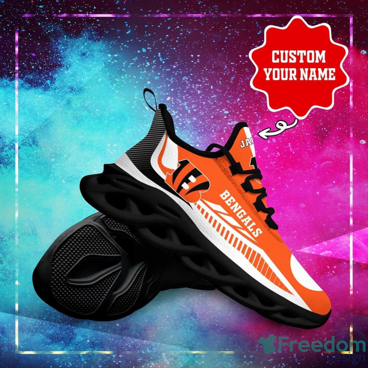 Cincinnati Bengals NFL Max Soul Shoes Custom Name Sneakers Personalized Gifts Runing Shoes Product Photo 4 Cincinnati Bengals NFL Max Soul Shoes Custom Name Sneakers Personalized Gifts Runing Shoes Product Photo 4