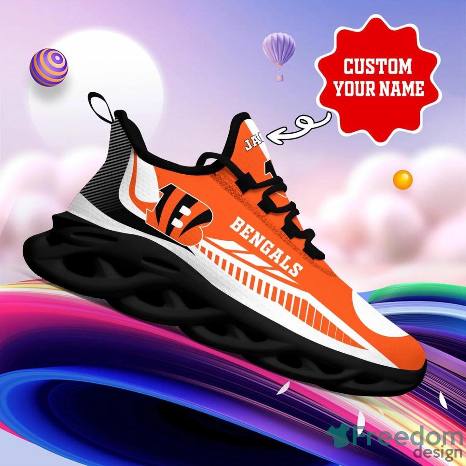 Personalize NFL Cincinnati Bengals Orange Max Soul Sneakers Sport Shoes -  T-shirts Low Price