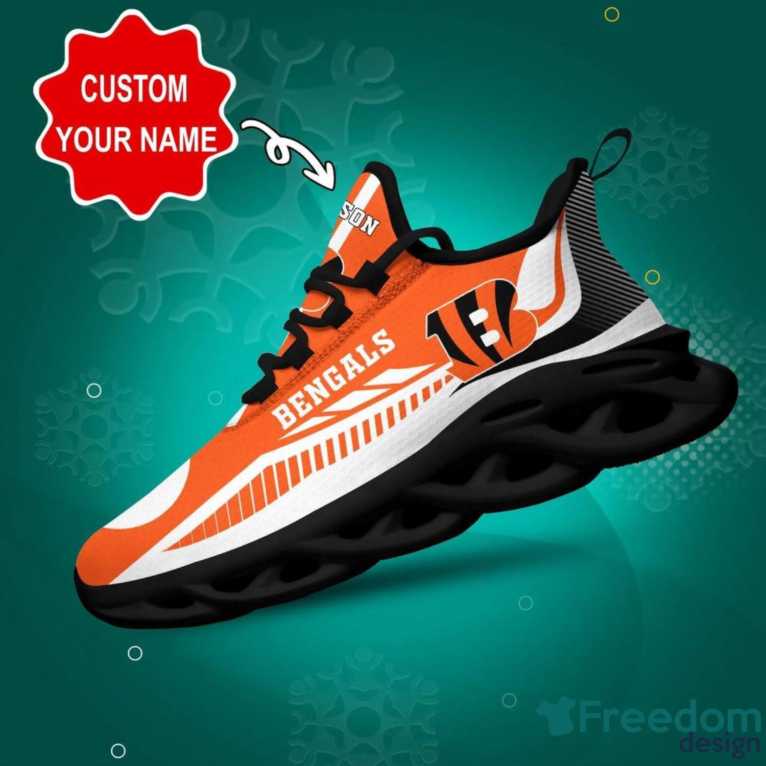 Cincinnati Bengals NFL Max Soul Shoes Custom Name Sneakers Personalized Gifts Runing Shoes Product Photo 1 Cincinnati Bengals NFL Max Soul Shoes Custom Name Sneakers Personalized Gifts Runing Shoes Product Photo 1
