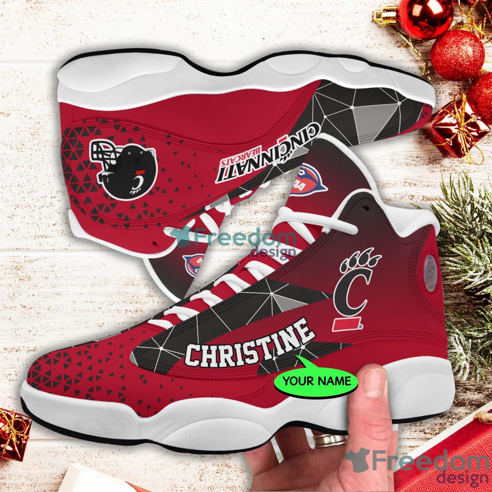 Customized Basketball Shoes with Mascot or Logo Abstract  Camouflage Design and Optional Custom Text AJ13 Style