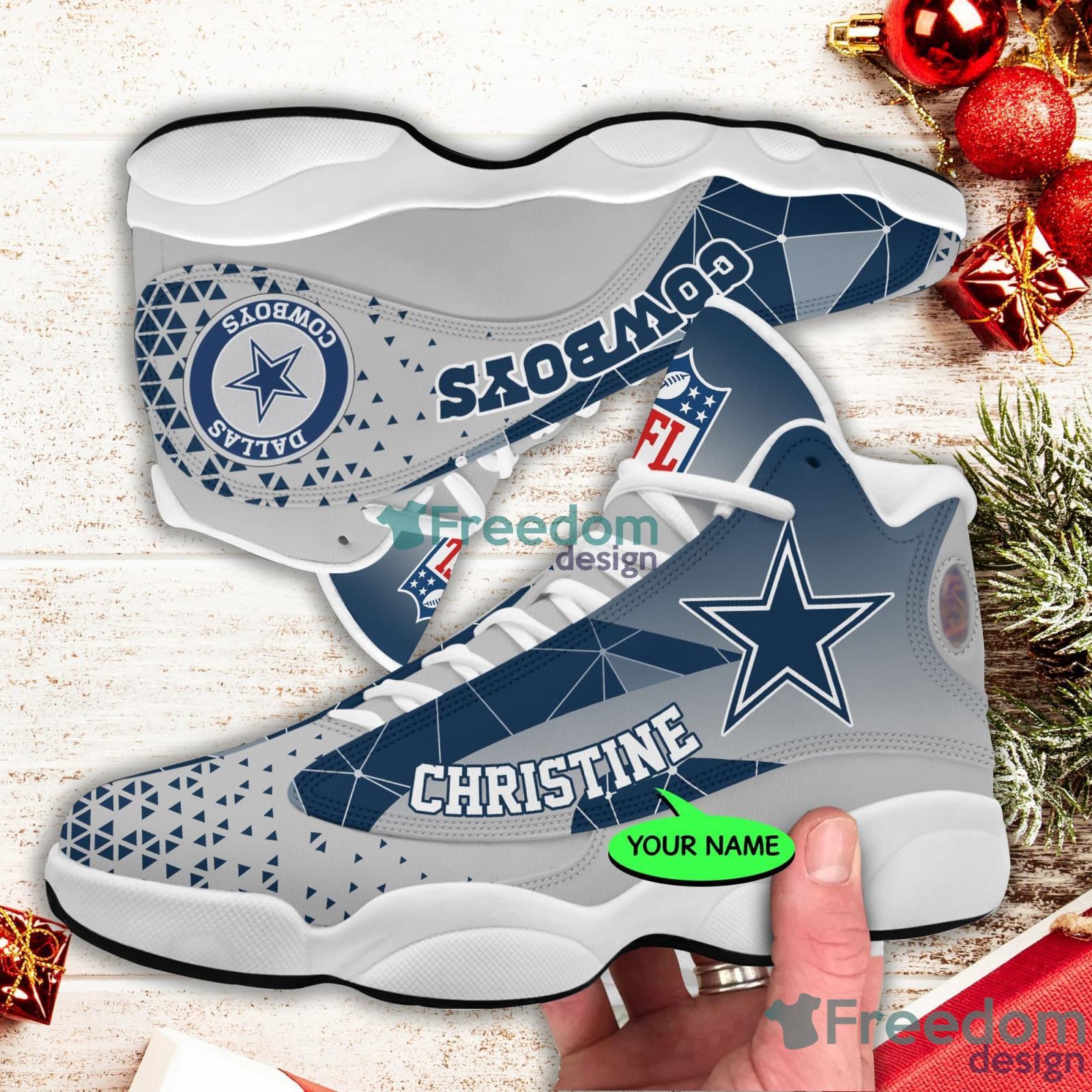 NFL Dallas Cowboys Custom Name Air Jordan 13 Shoes