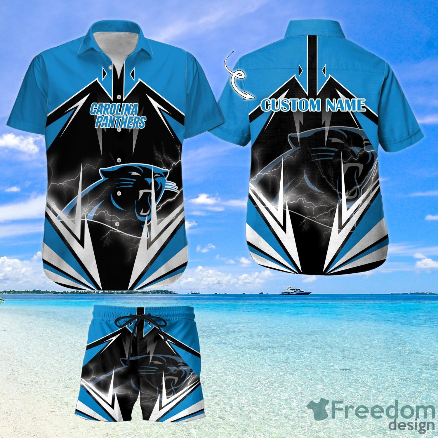 Custom Name For Fans Carolina Panthers Nfl Hawaiian Shirt And Shorts -  Freedomdesign