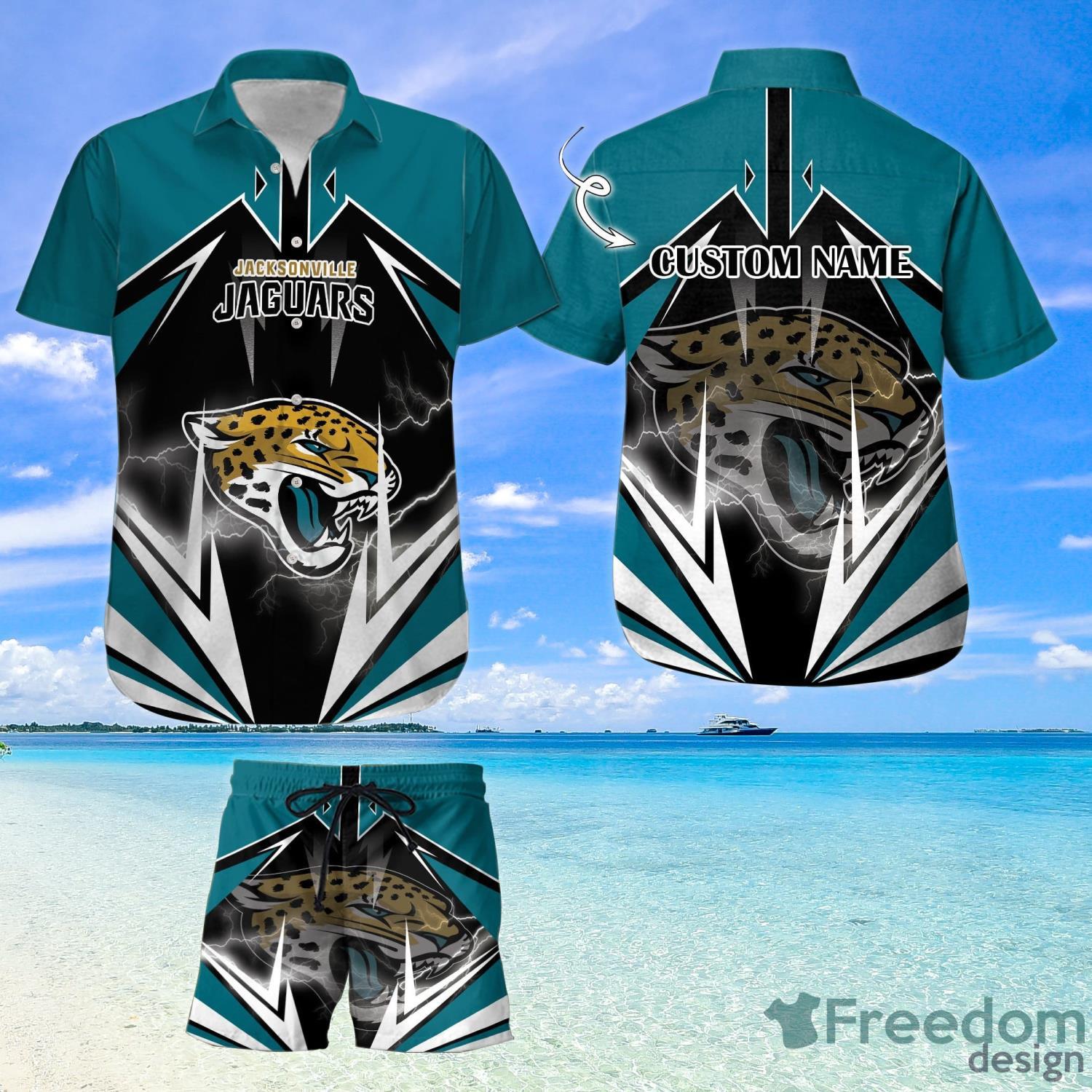 Jacksonville Jaguars Custom Name NFL Hawaiian Shirt And Shorts