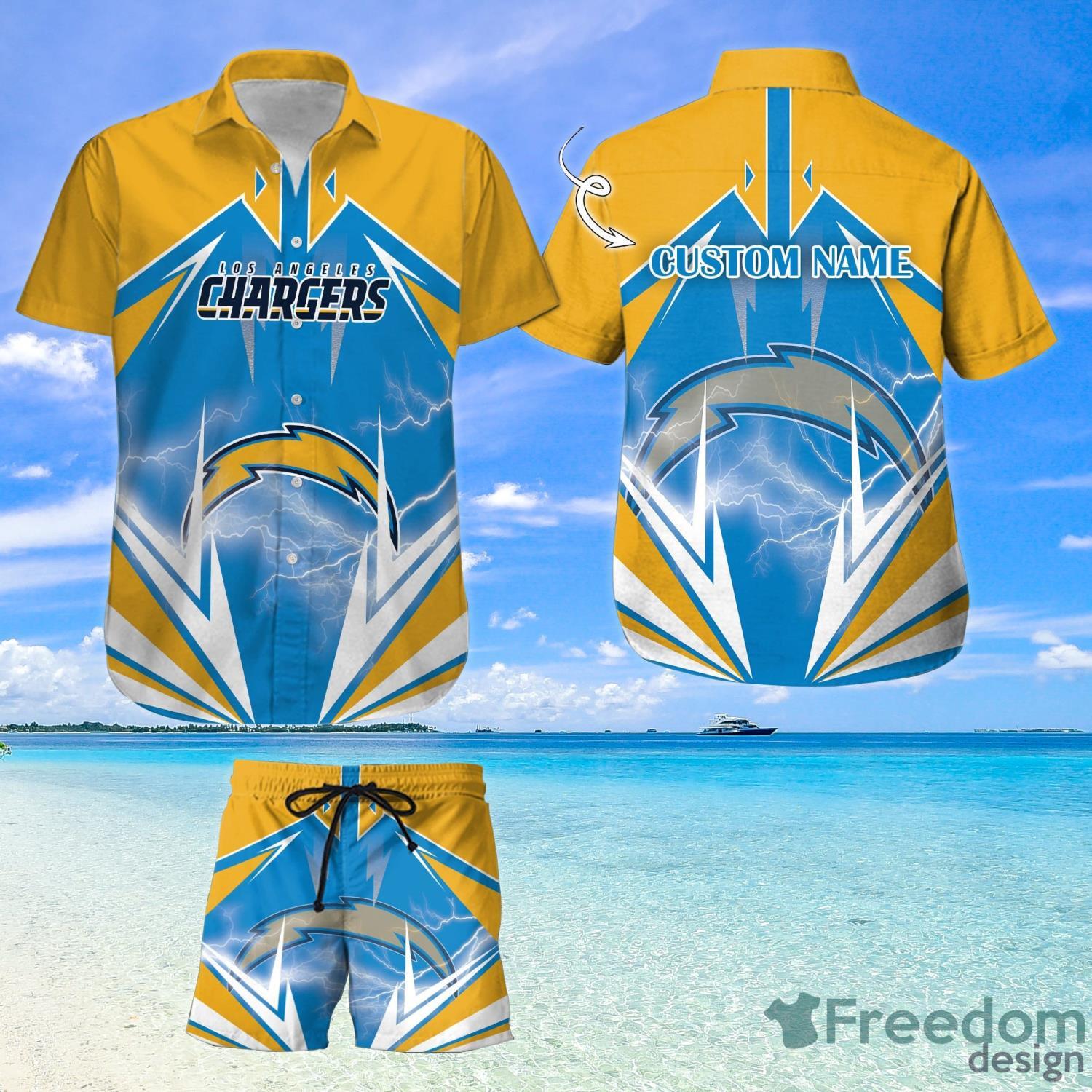 Los Angeles Chargers Hawaiian Shirt And Short - Freedomdesign