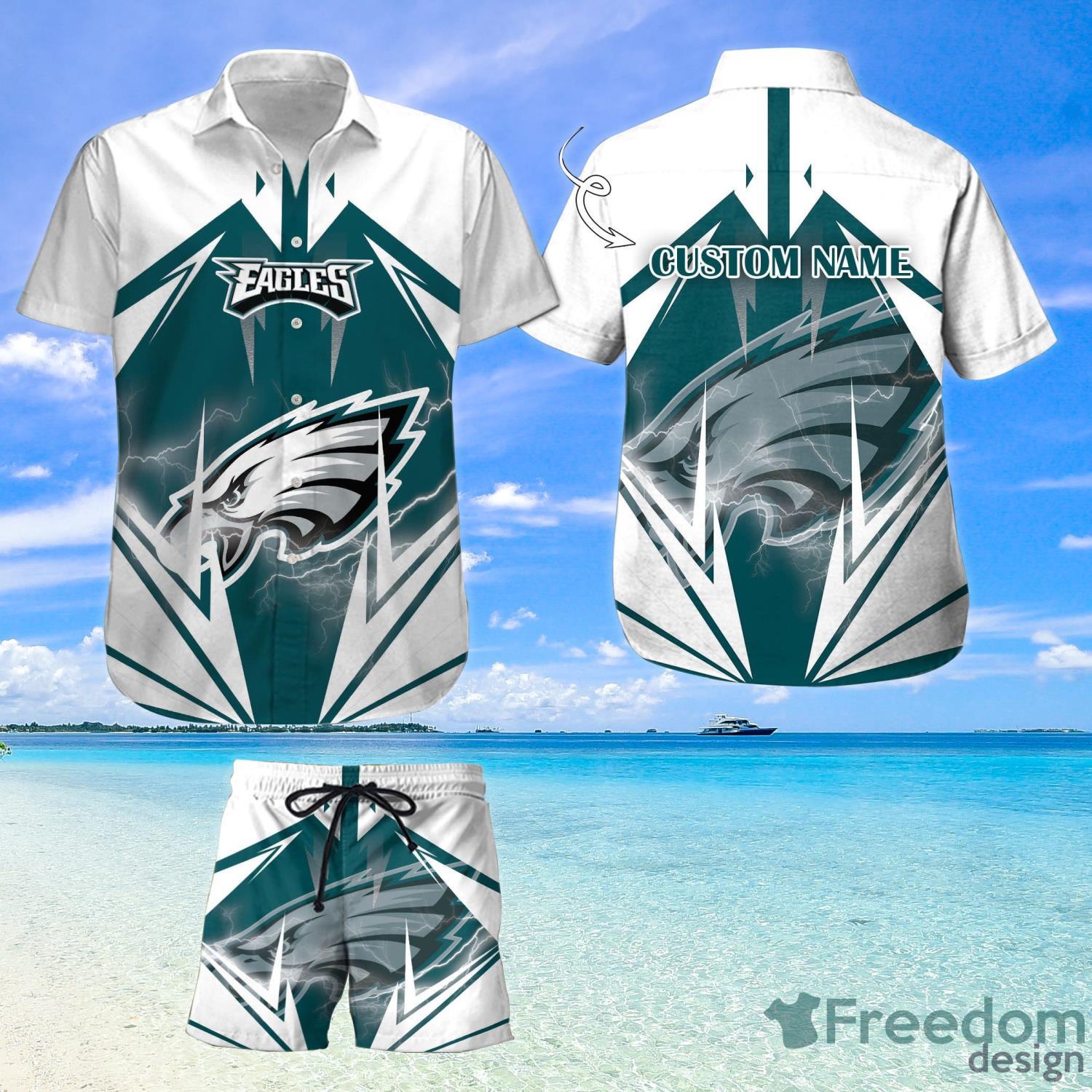 Philadelphia Eagles Custom Name NFL Hawaiian Shirt And Shorts Gift For Men  And Women Fans - Banantees