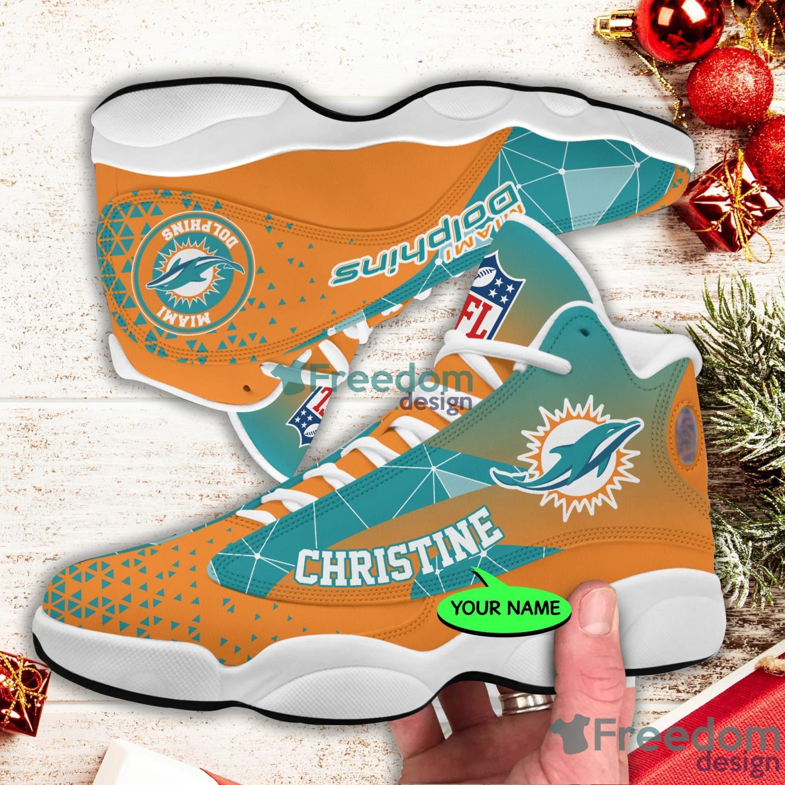 Miami Dolphins Skull Air Jordan 13 Sneakers Shoes