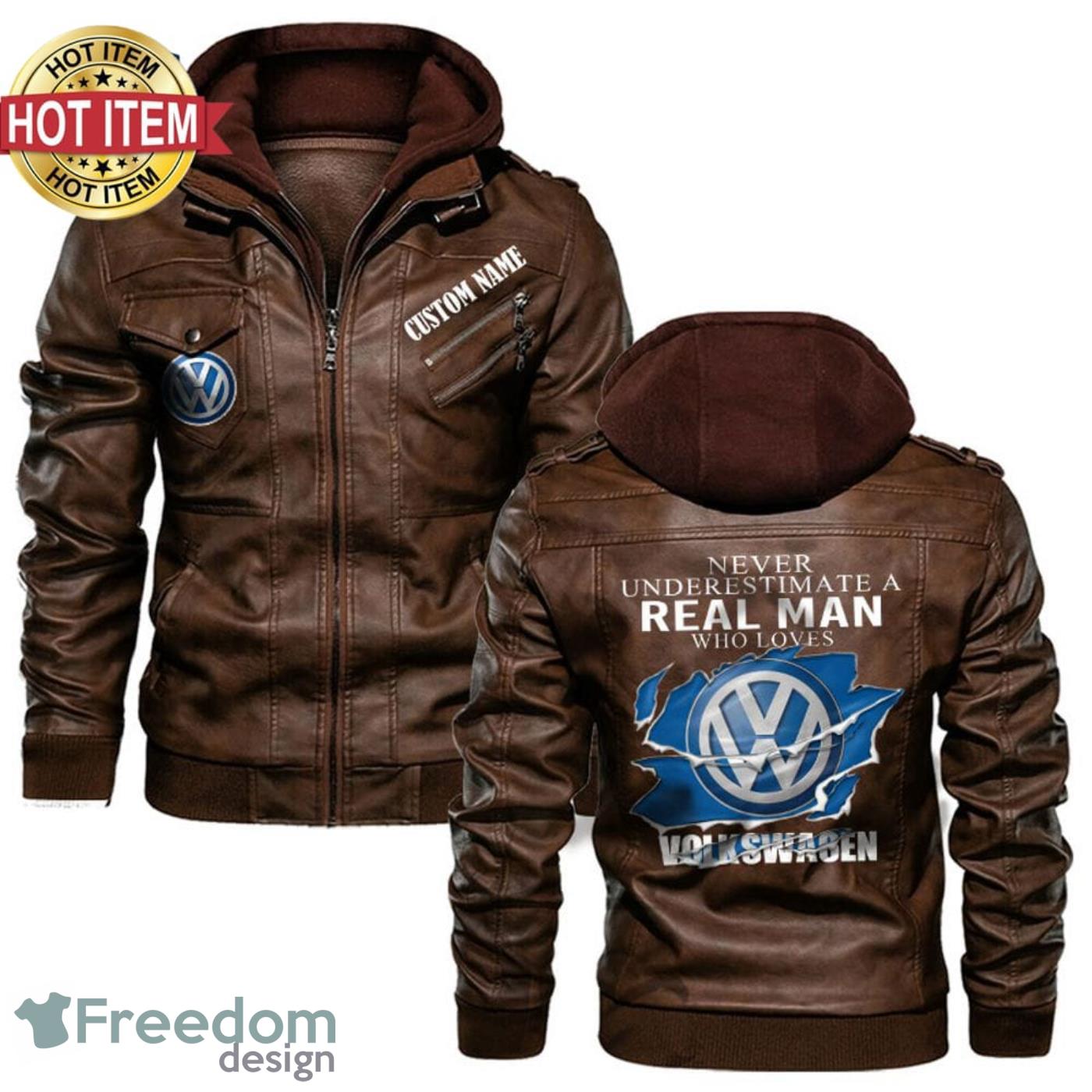 Custom Name Never Underestimate A Real Man Who Loves Volkswagen Leather Jacket Product Photo 1 Custom Name Never Underestimate A Real Man Who Loves Volkswagen Leather Jacket Product Photo 1