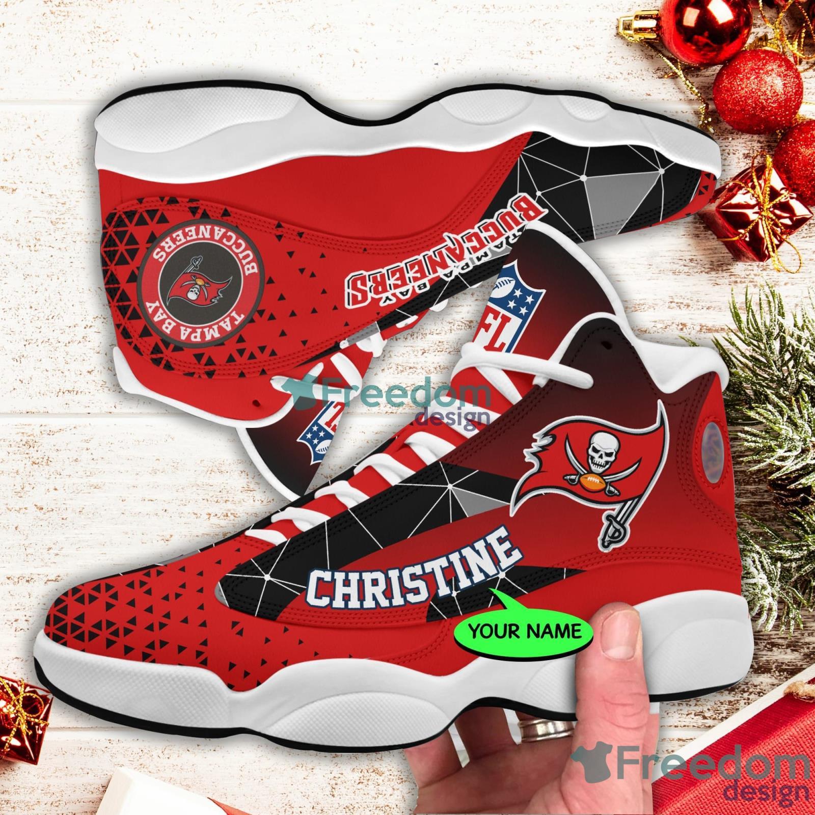 Tampa Bay Buccaneers NFL custom name Air Jordan 13 shoes