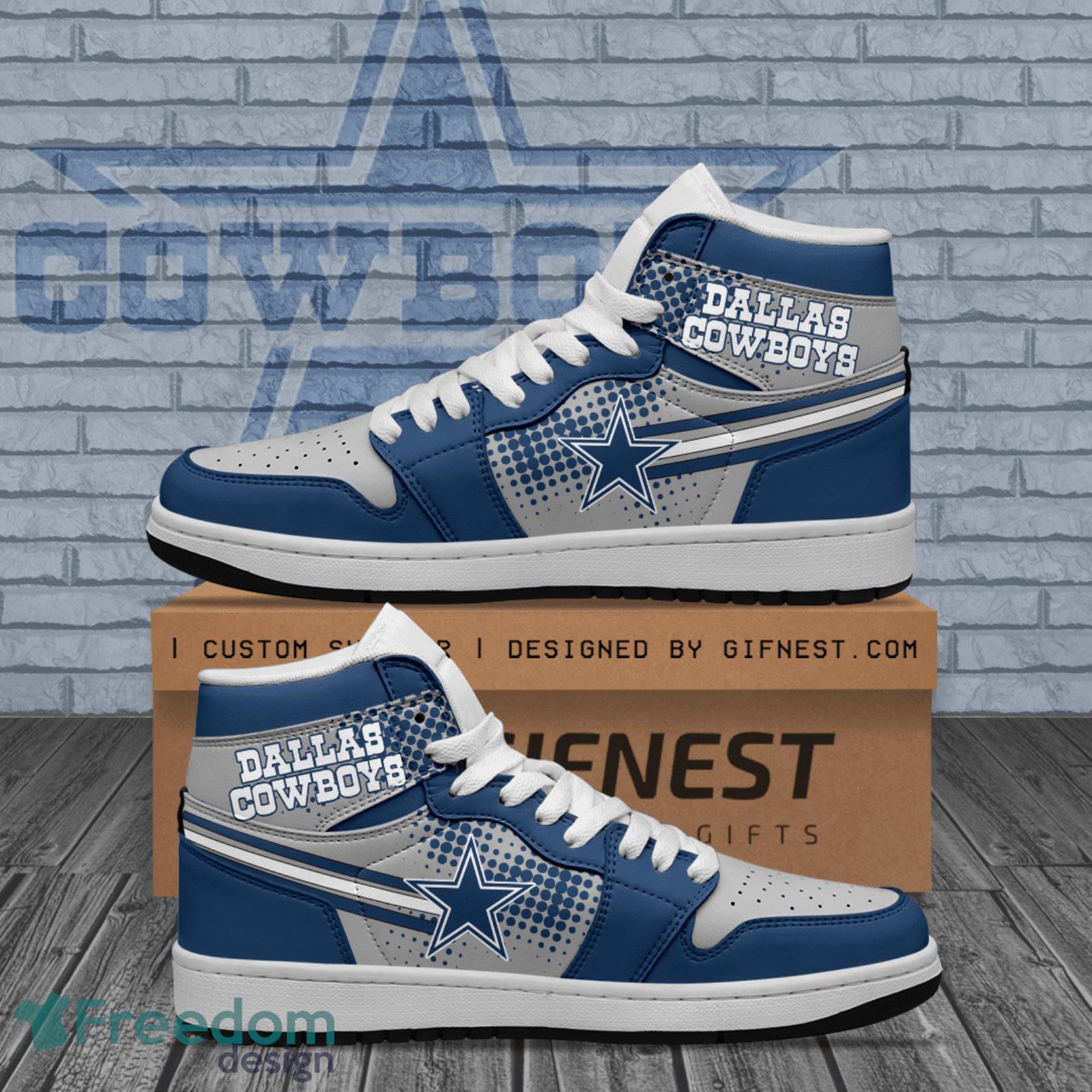 Dallas Cowboys Air Jordan Hightop Shoes Sneaker For Sport Fans -  Freedomdesign