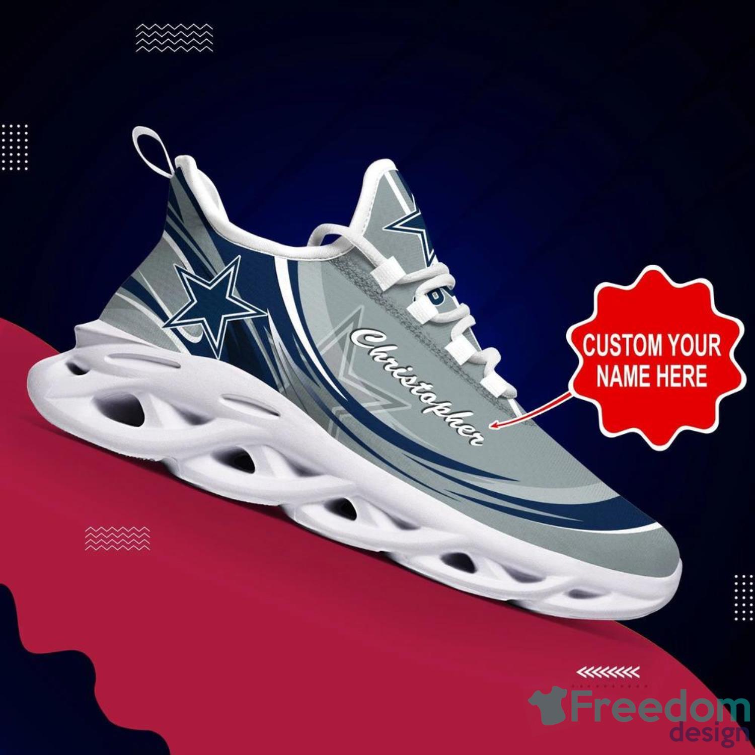 Dallas Cowboys Drip Logo NFL Max Soul Shoes Custom Name For Men