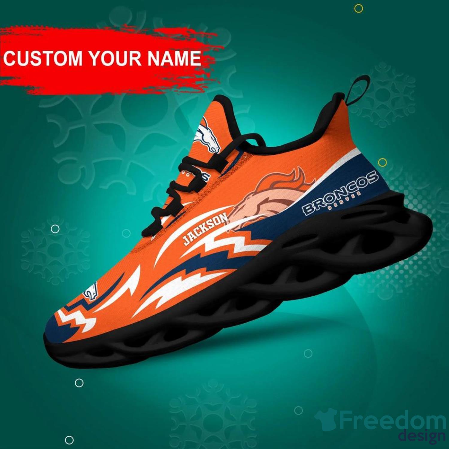 Denver Broncos NFL Max Soul Shoes Custom Name Sneakers For Men And Women