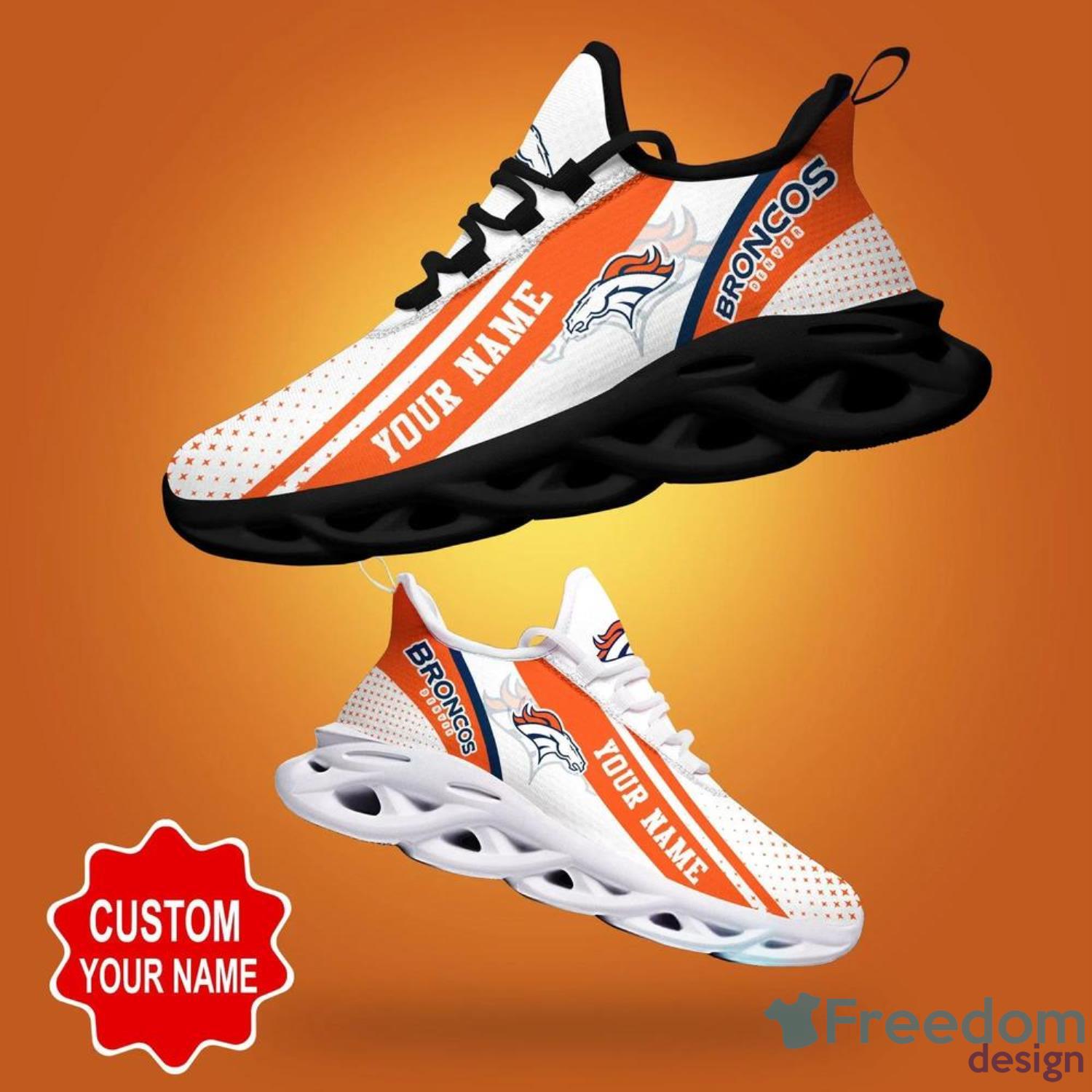 Denver Broncos Custom Name Air Cushion Sport Shoes For Men And Women Gift -  Banantees