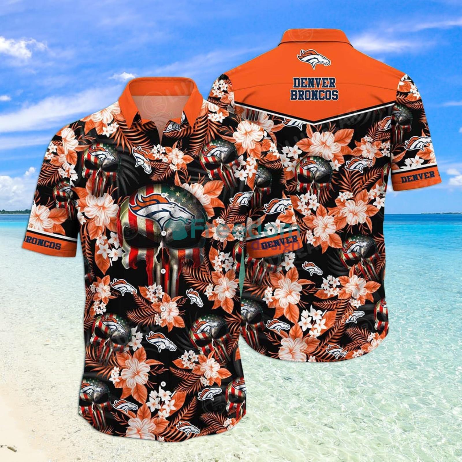 Detroit Lions NFL Skull Tropical Flower Hawaiian Shirt - Freedomdesign