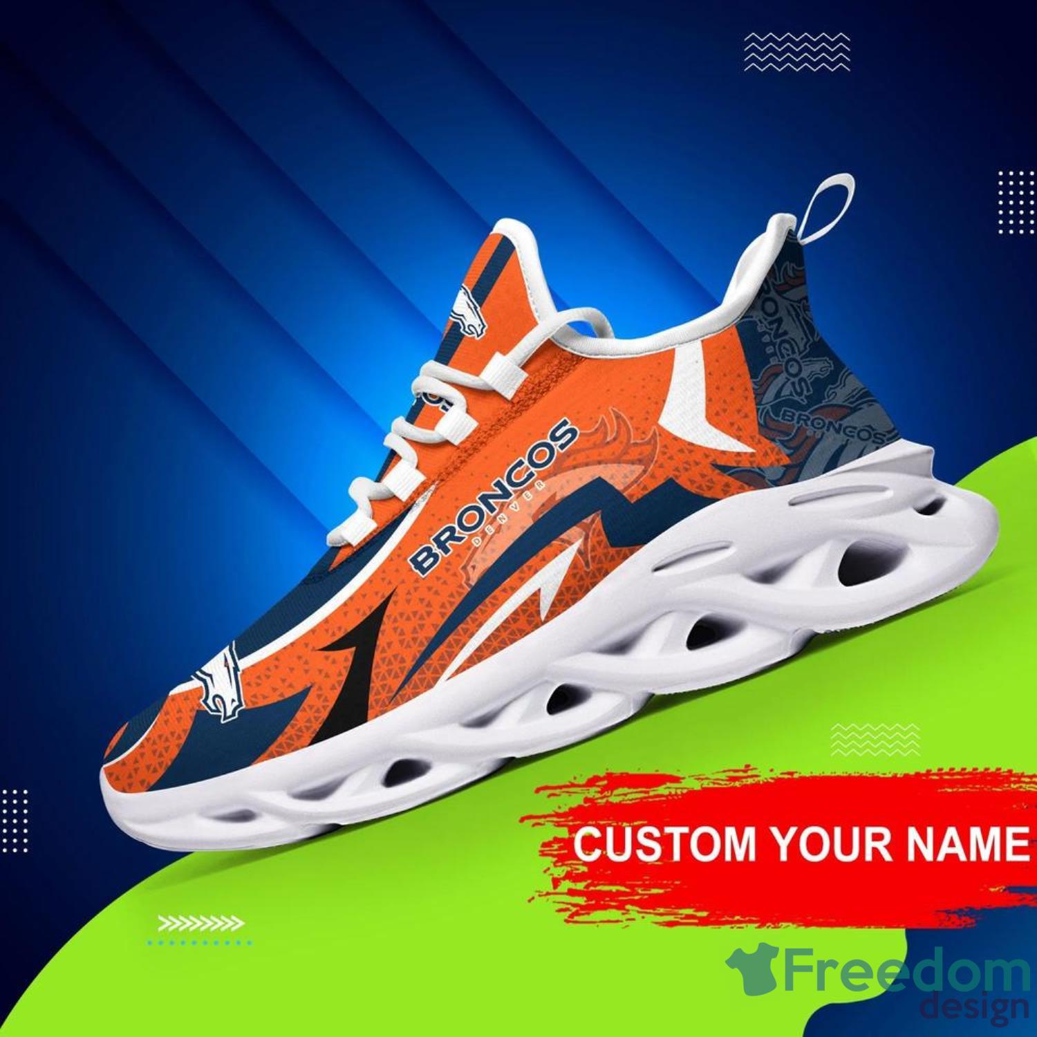 Denver Broncos Personalized Name NFL Ultra Sneakers Max Soul Shoes -  Freedomdesign