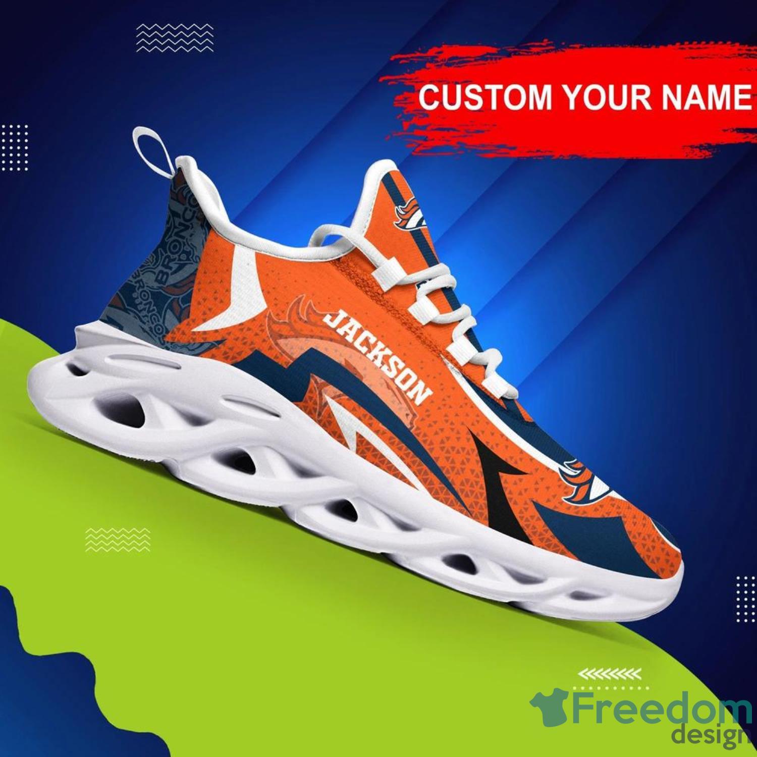 Denver Broncos Personalized Name NFL Ultra Sneakers Max Soul Shoes -  Freedomdesign