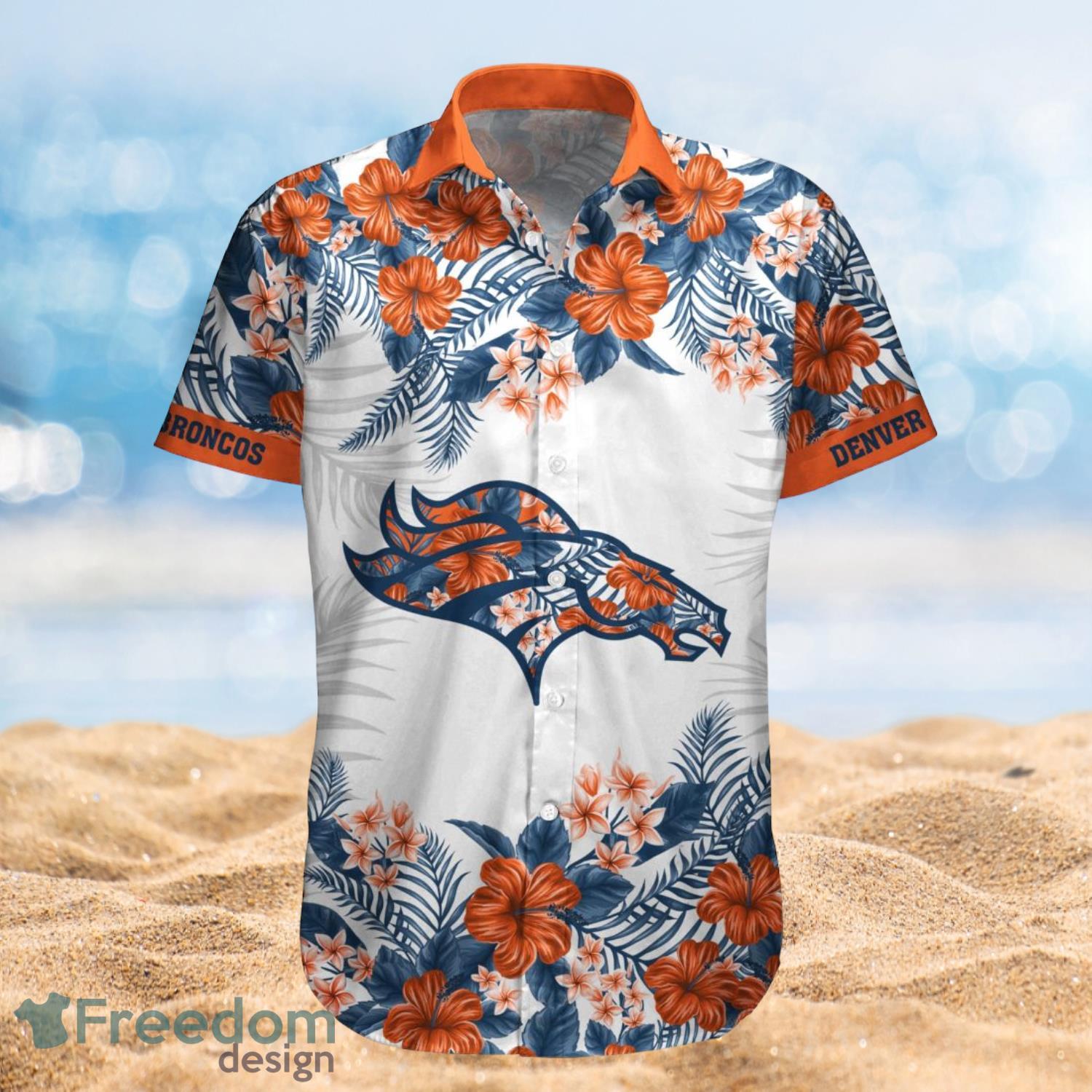 Denver Broncos Summer Beach Shirt and Shorts Full Over Print Product Photo 1