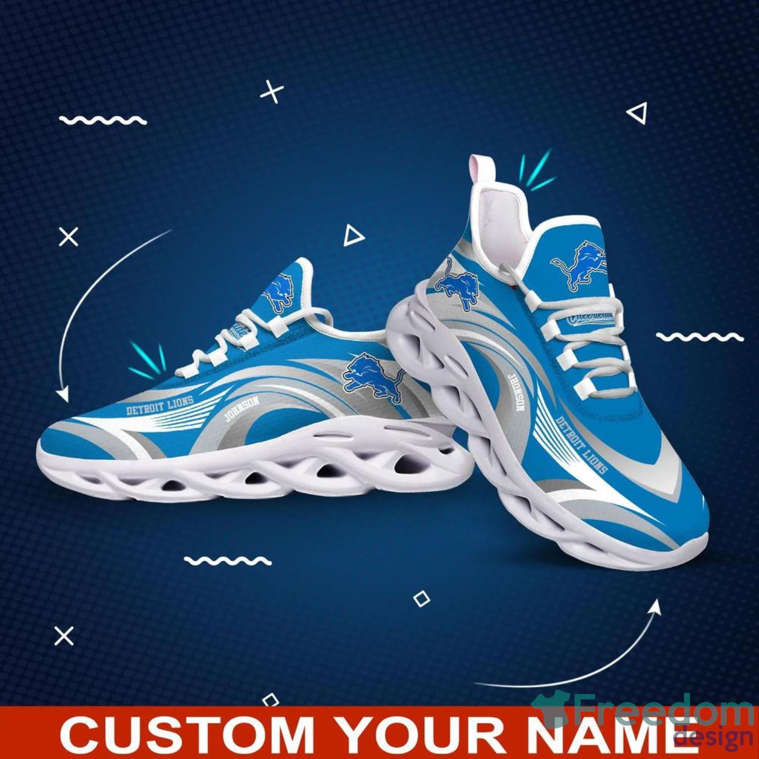 Detroit Lions NFL Max Soul Shoes Custom Name Sneakers For Men And Women -  Freedomdesign