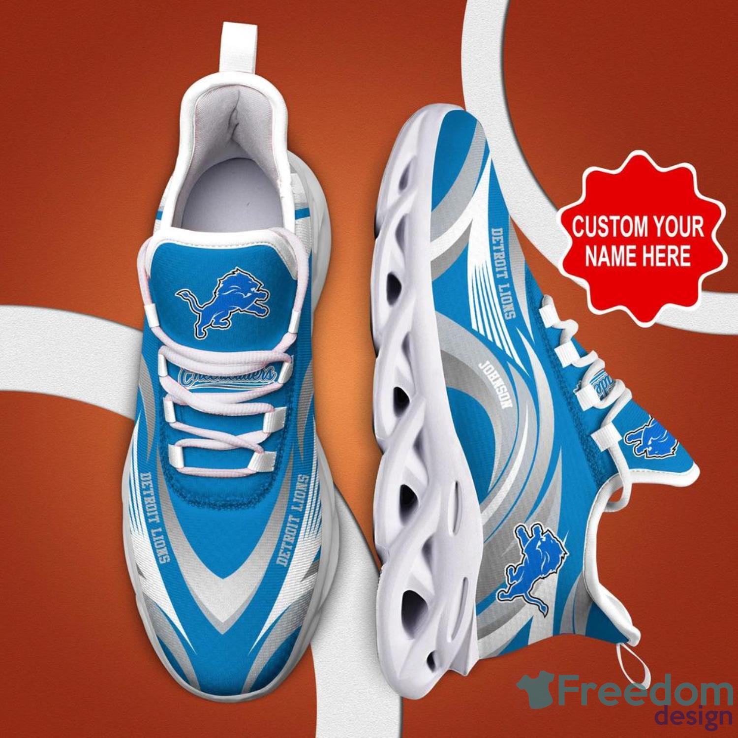 Detroit Lions NFL Max Soul Sneakers Running Shoes - Freedomdesign