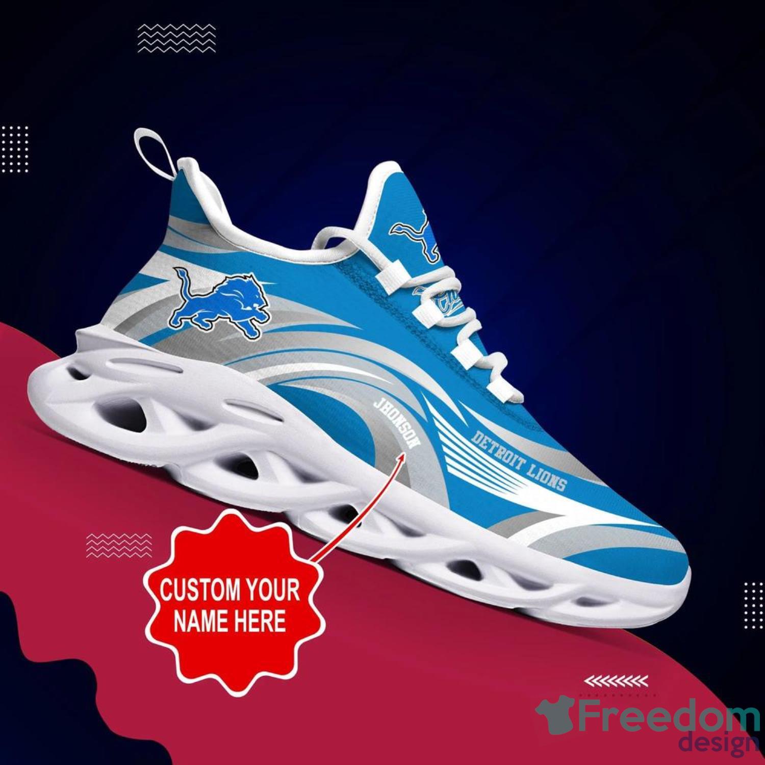 Detroit Lions NFL Max Soul Shoes Custom Name Sneakers Personalized Gifts  Sport Team - Freedomdesign