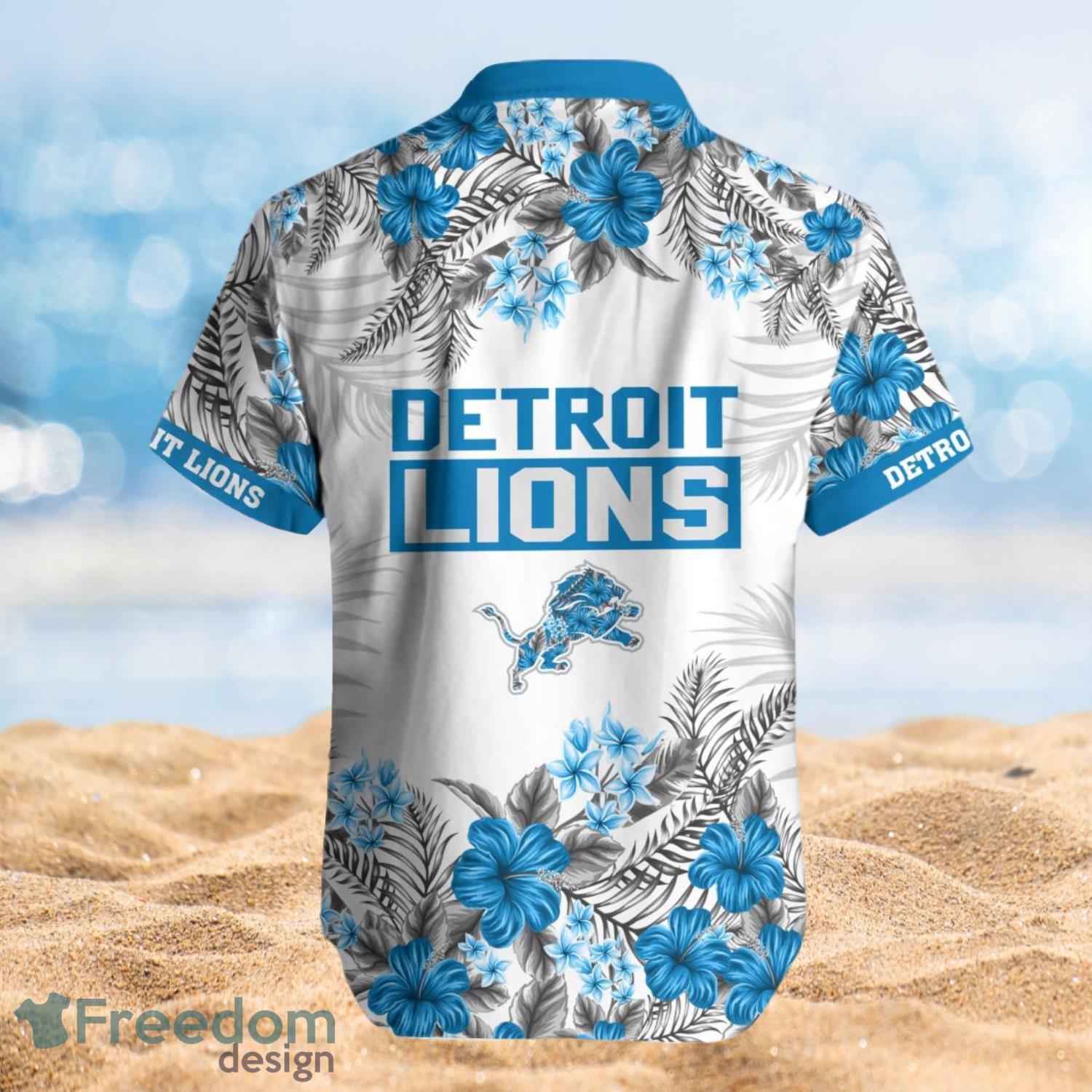 Detroit Lions Summer Beach Shirt and Shorts Full Over Print Product Photo 2