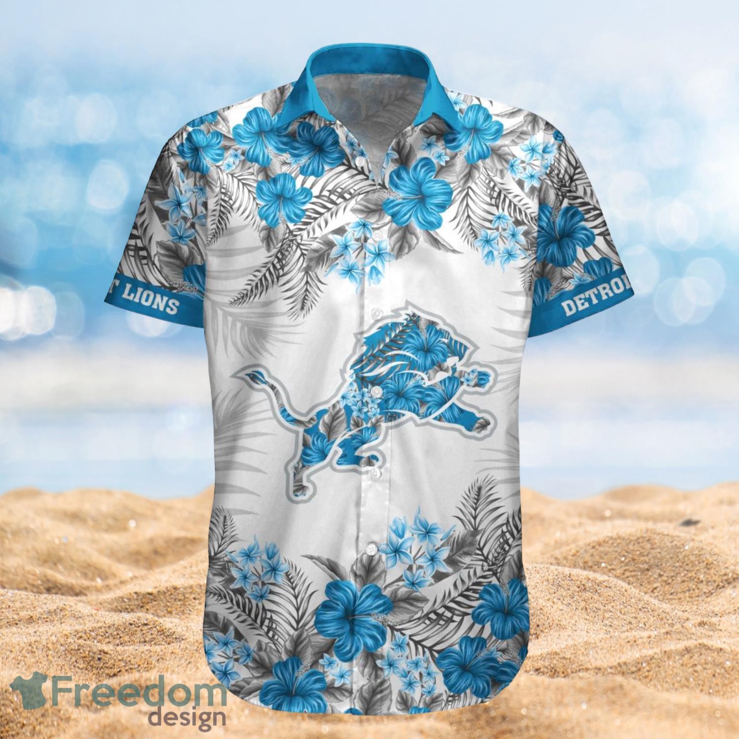 Detroit Lions Summer Beach Shirt and Shorts Full Over Print Product Photo 1