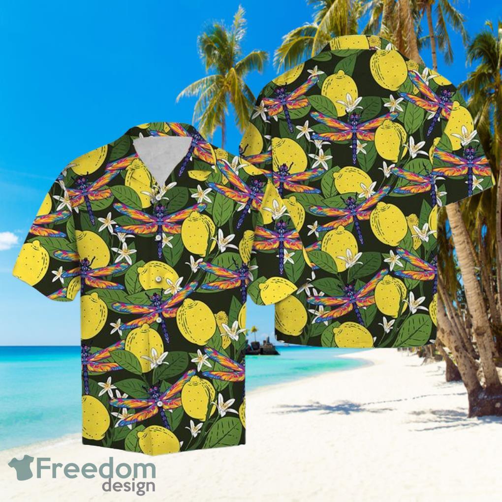 Dragonfly Lemons Hawaiian Summer Beach Shirt Full Over Print Product Photo 1