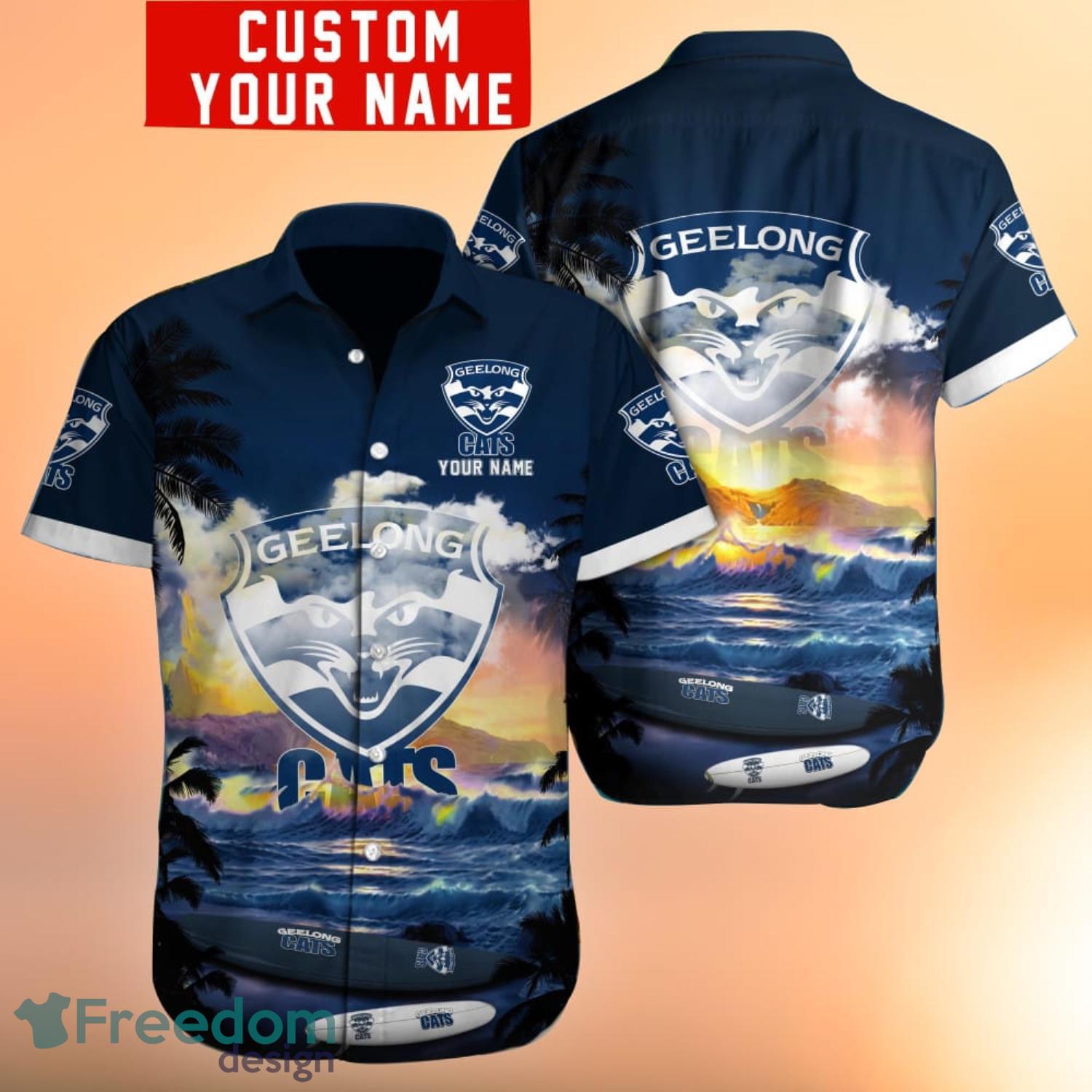 Geelong Cats Personalized Name & Number AFL Polo Shirt Best Gift For Fans