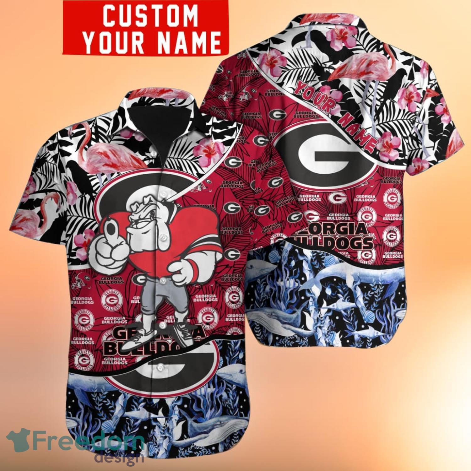 Georgia Bulldogs NCAA Custom Name Hawaiian Shirt For Men Women Ideal Gift  For Fans