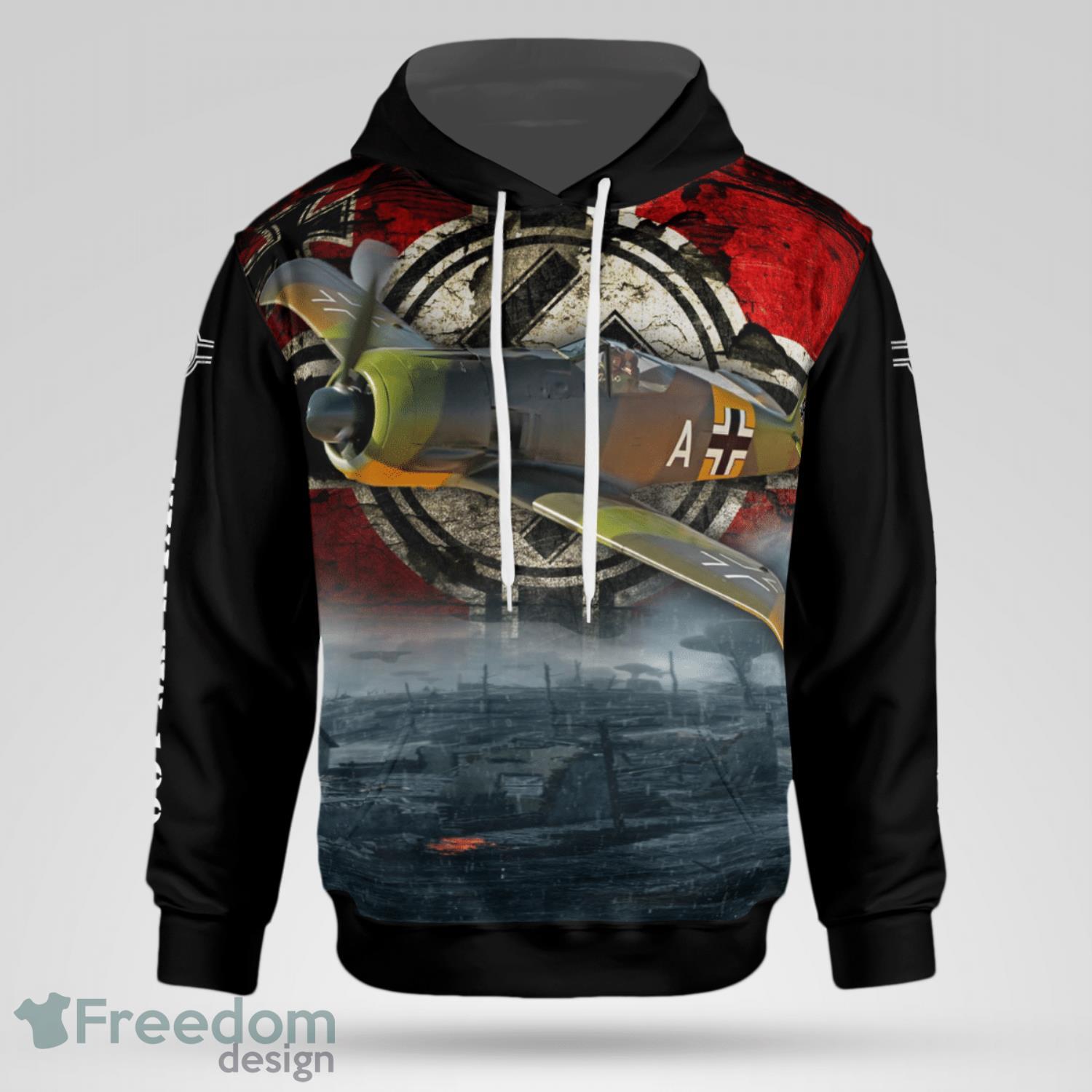 German Air Force Focke Wulf Fw 190 A 5 3D Hoodie image German Air Force Focke-Wulf Fw 190 A-5 3D Hoodie Product Photo 2