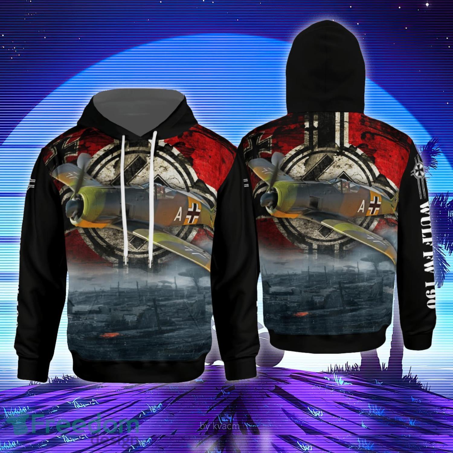 German Air Force Focke-Wulf Fw 190 A-5 3D Hoodie Product Photo 1 German Air Force Focke-Wulf Fw 190 A-5 3D Hoodie Product Photo 1