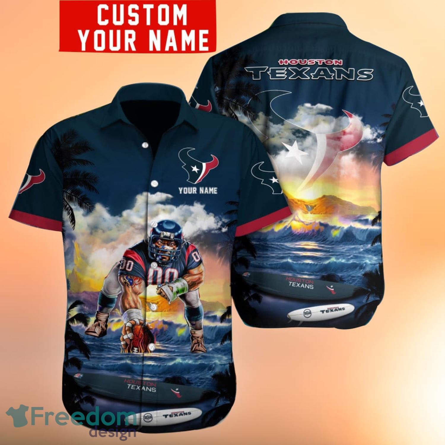 Custom Name Houston Texans Hawaiian Shirt NFL Football Cheap