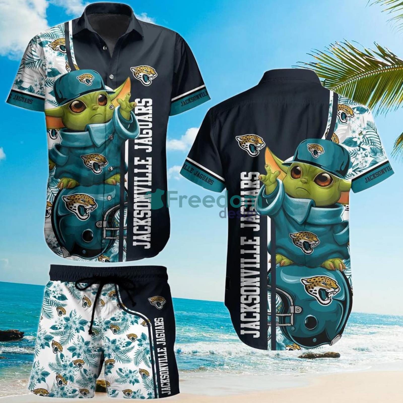 Jacksonville Jaguars Football NFL Baby Yoda Lover Hawaiian Shirt And Short  - Freedomdesign