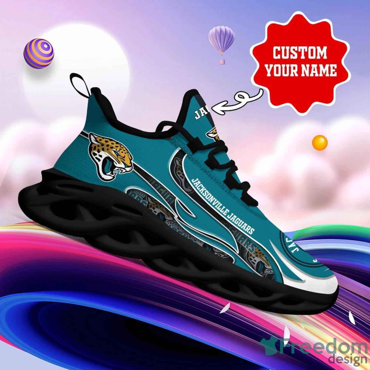 Jacksonville Jaguars Custom Name NFL Max Soul Shoes Chunky Sneakers Gift  For Fans - Banantees