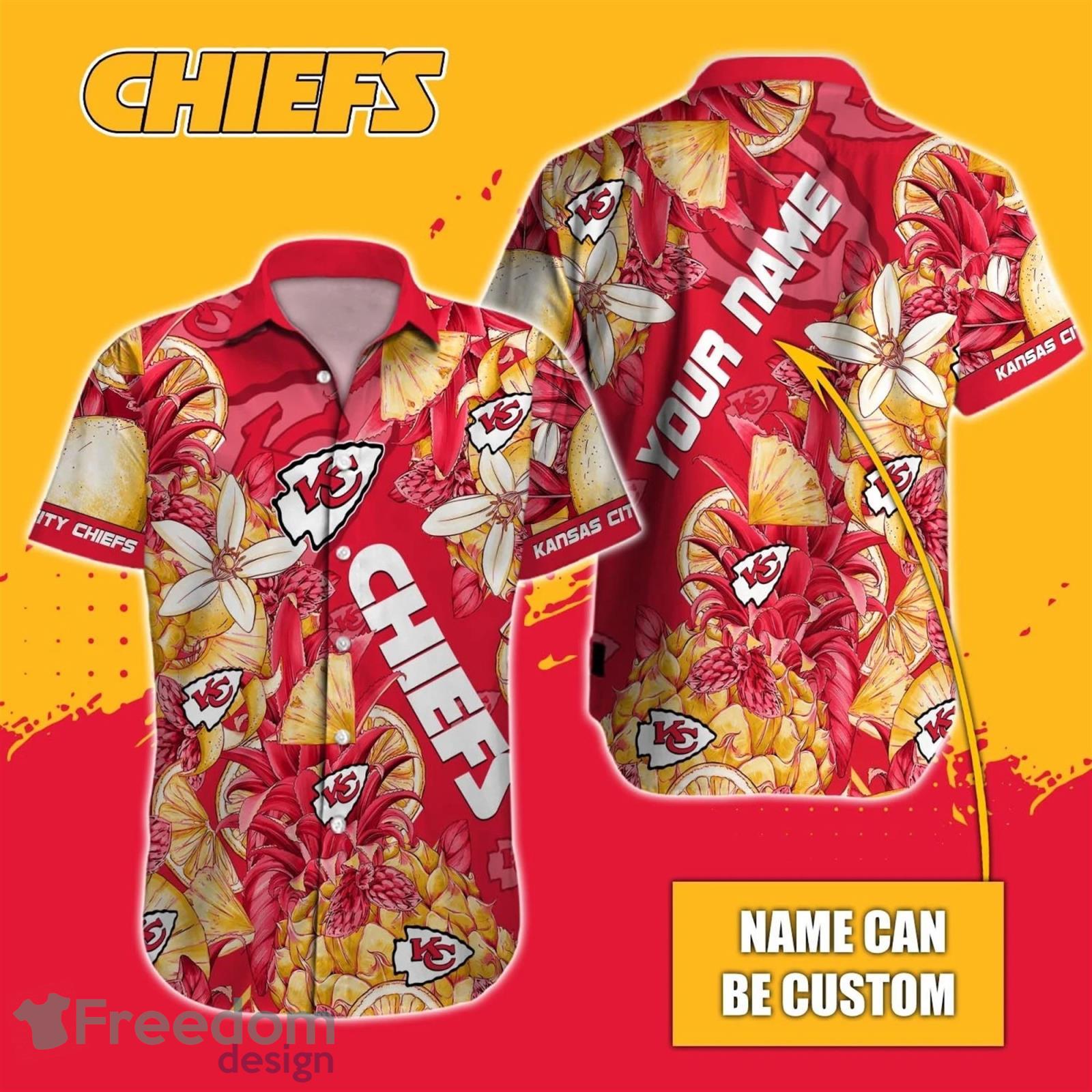 Kansas City Chiefs Nfl Mens Floral Button Up print for mens hawaiian shirt  - Freedomdesign