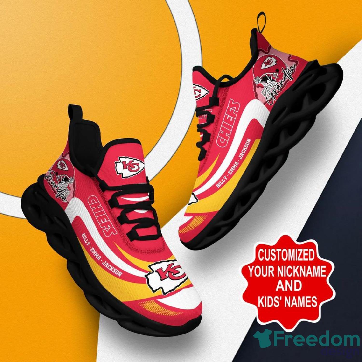 Kansas City Chiefs NFL Max Soul Shoes Custom Name Sneakers Running