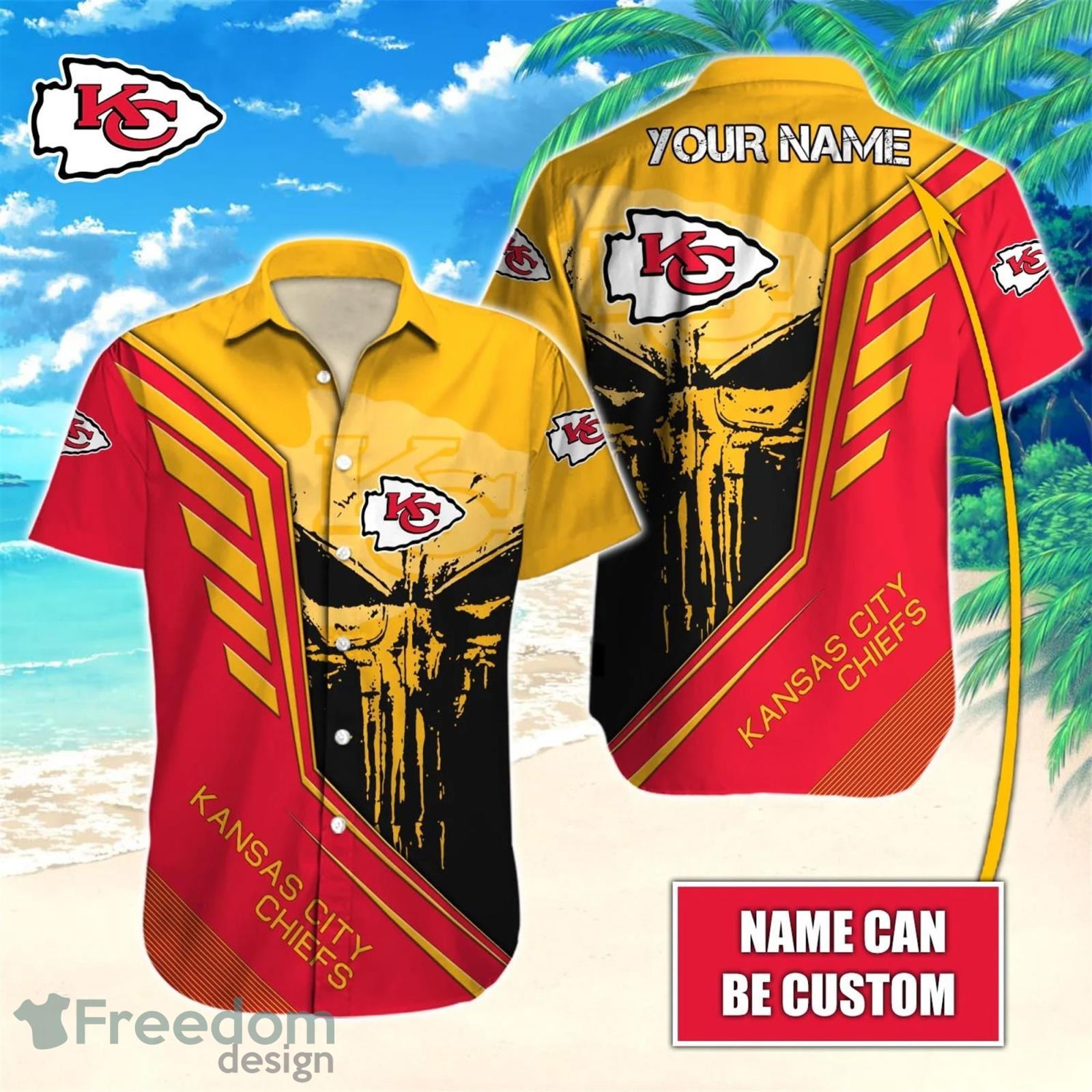 Kansas City Chiefs Custom Name Shells Starfish Hawaiian Shirt
