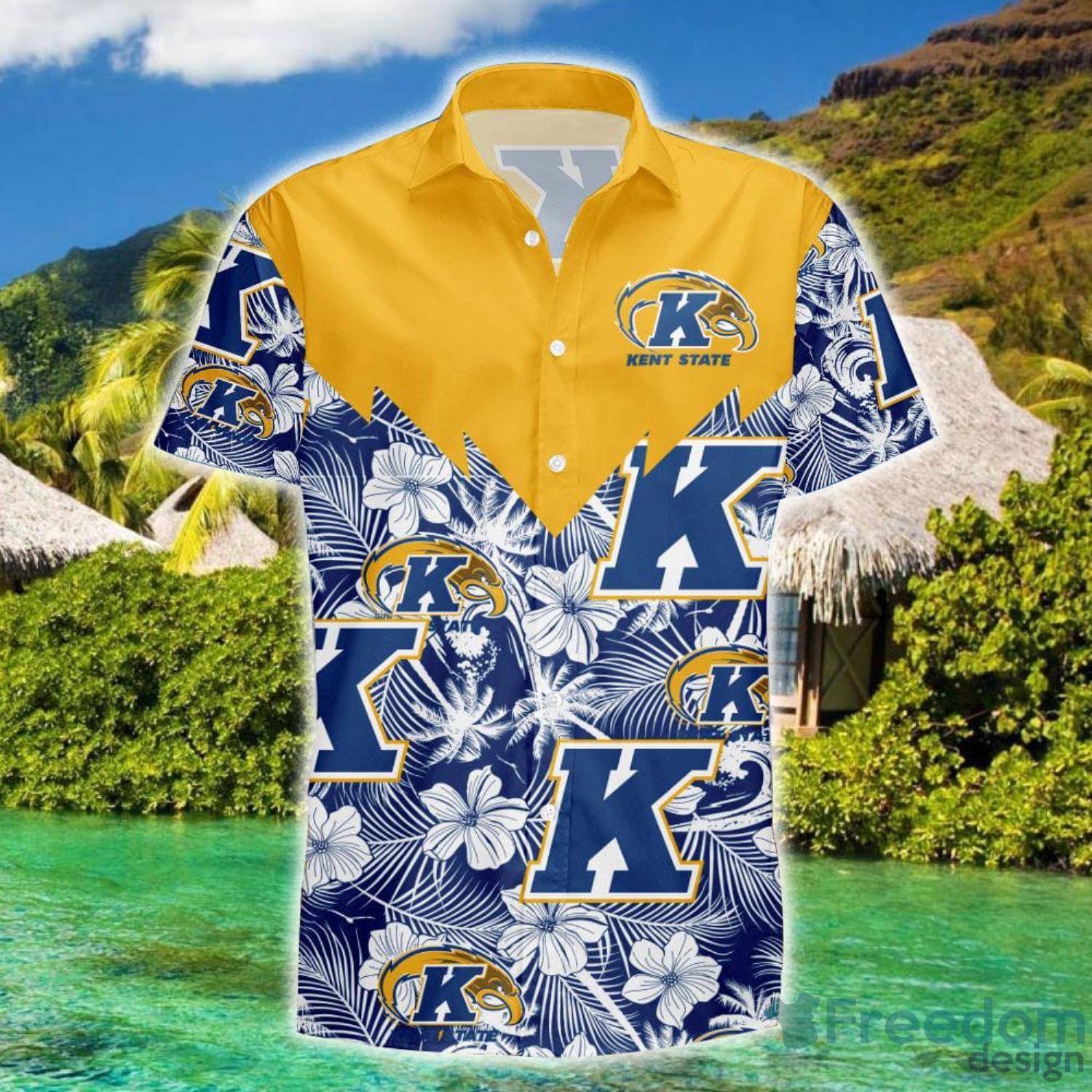 Kent State Golden Flashes Tropical Seamless NCAA Fans Hawaiian Shirt -  Freedomdesign