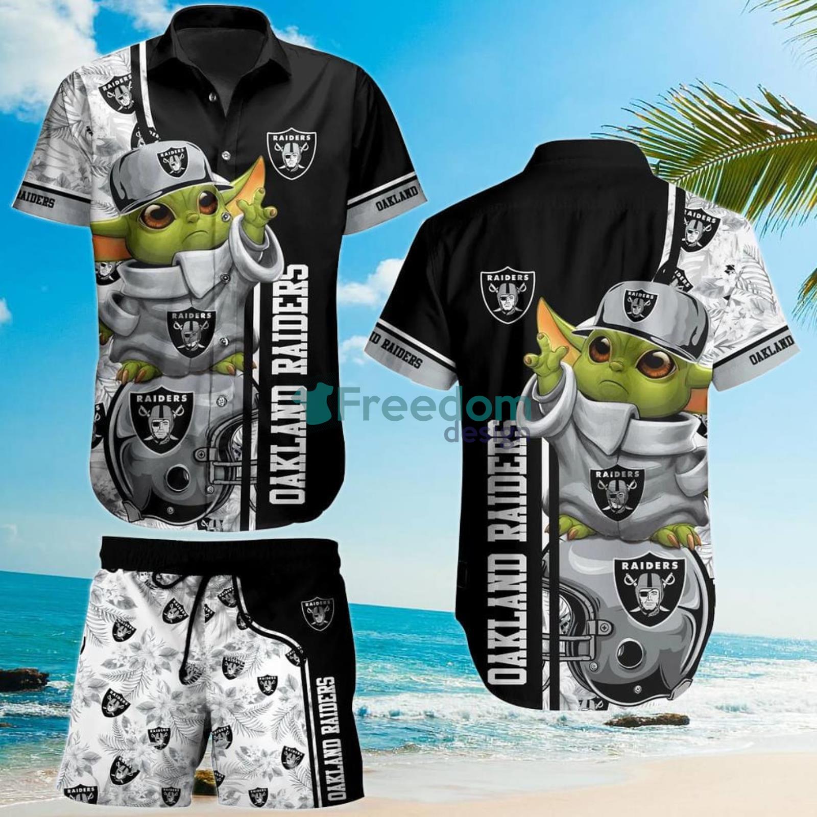 Nfl Las Vegas Raiders Hawaiian Shirt Tropical Flower Pattern