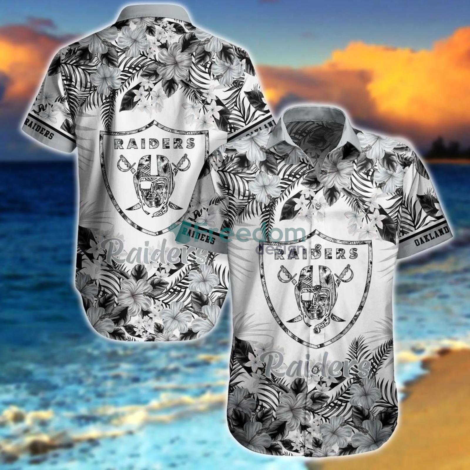 Las Vegas Raiders Hawaiian Shirt Tropical Pattern All Over Print