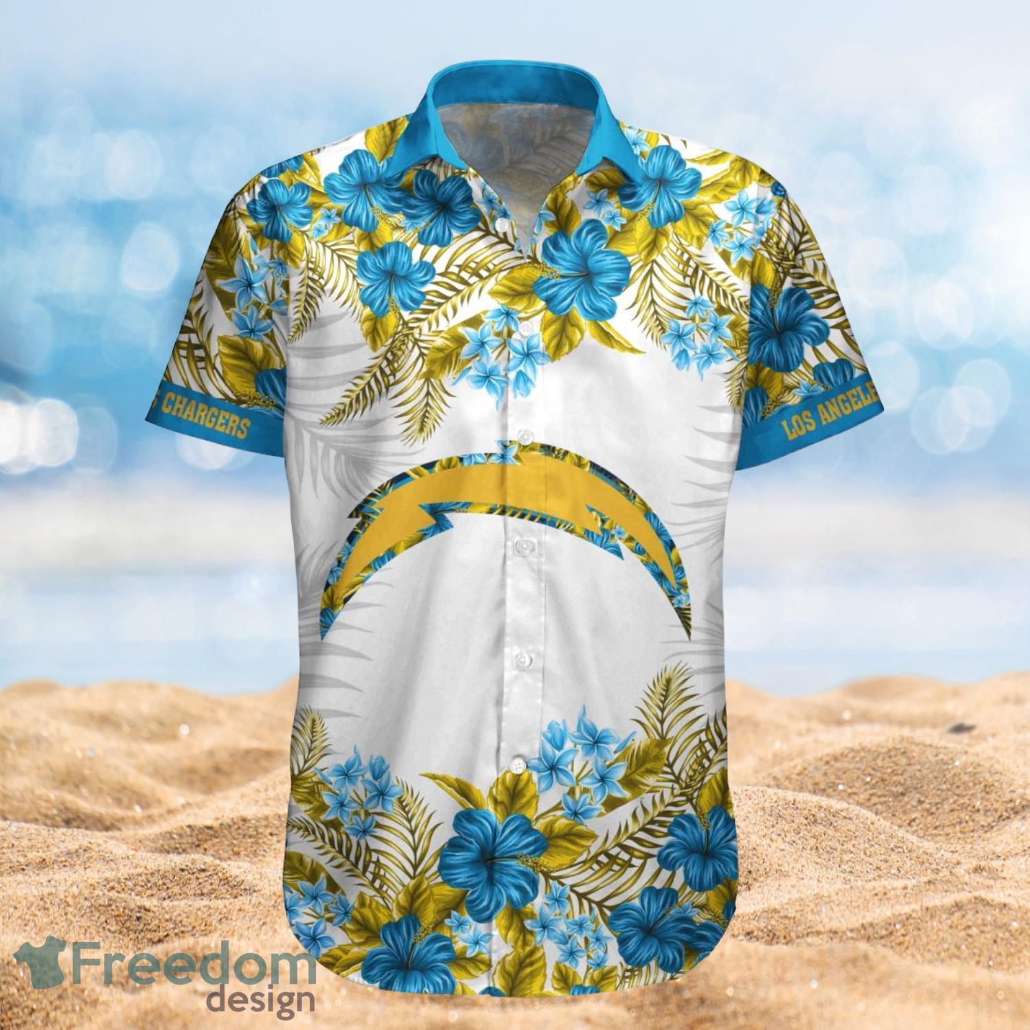 Los Angeles Chargers Summer Beach Shirt and Shorts Full Over Print Product Photo 1