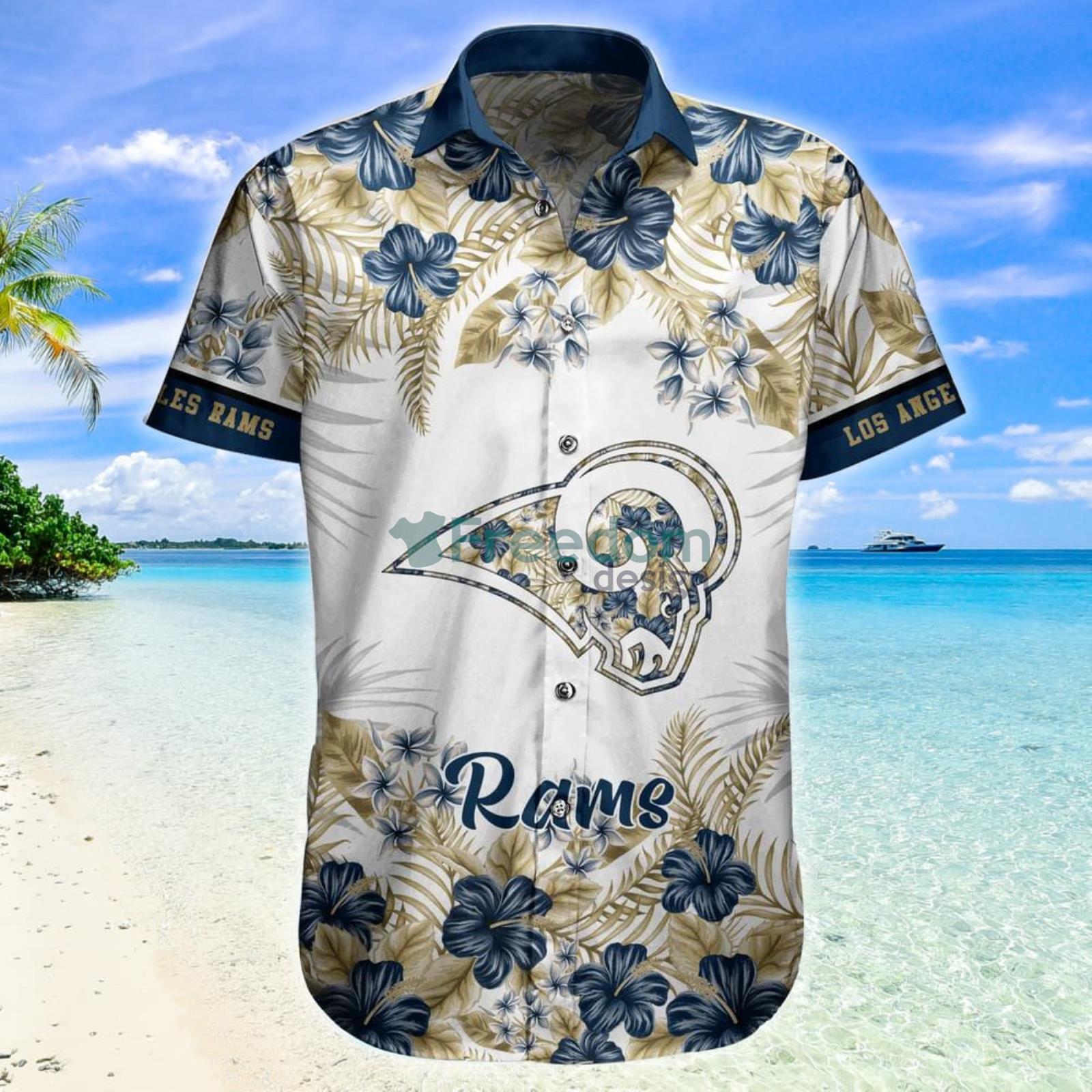 Los Angeles Rams NFL Flower Floral Pattern Hawaiian Shirt And Short -  Banantees