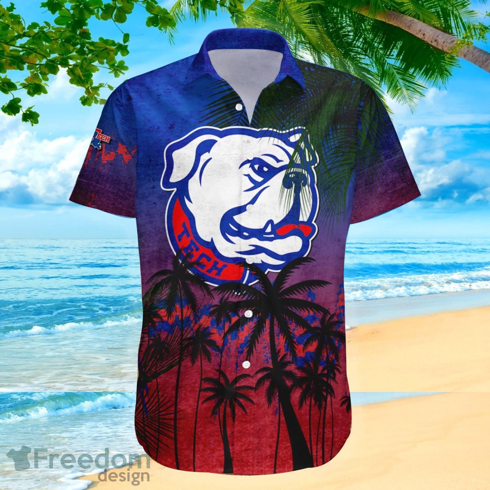 Louisiana Tech Bulldogs Hawaii Shirt Coconut Tree Tropical Grunge - NCAA -  Trendy Aloha