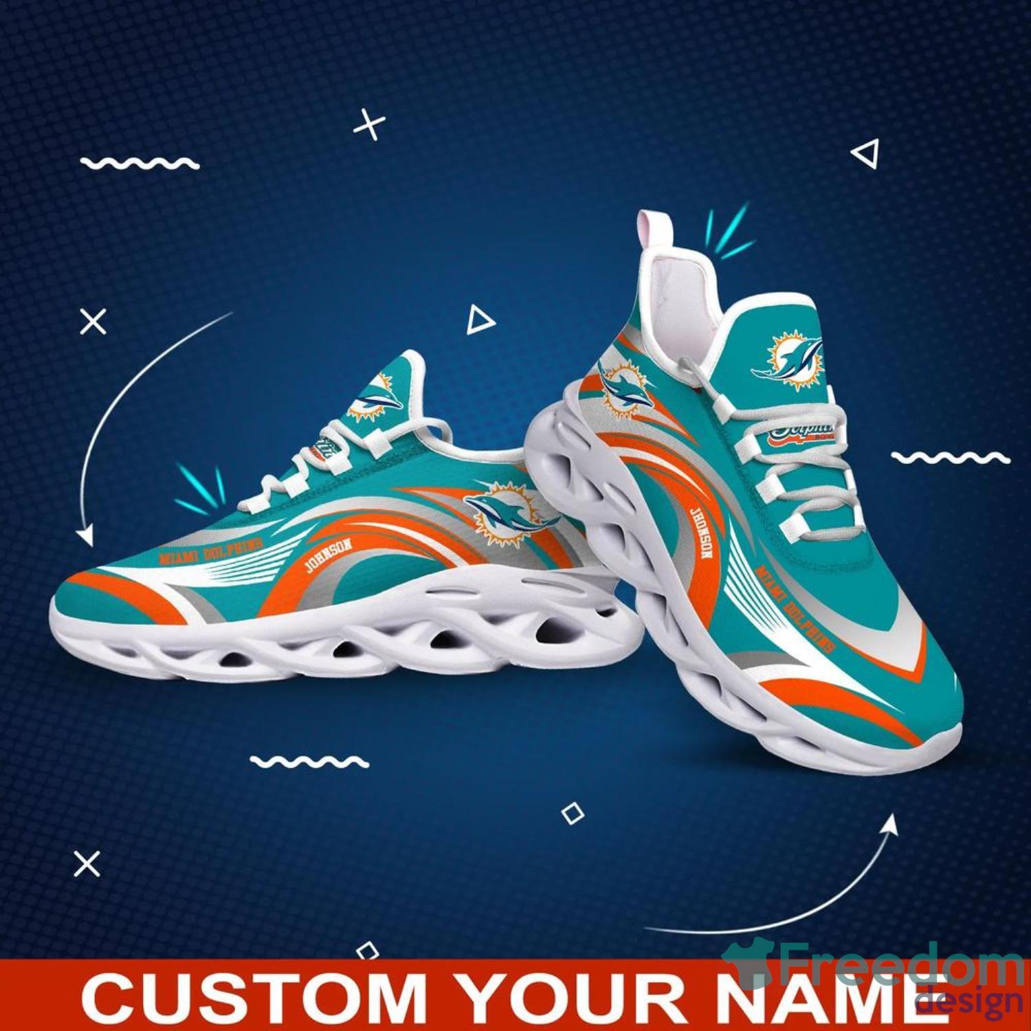 Miami Dolphins Nfl Symbol Max Soul Sneakers Sport Shoes - Banantees