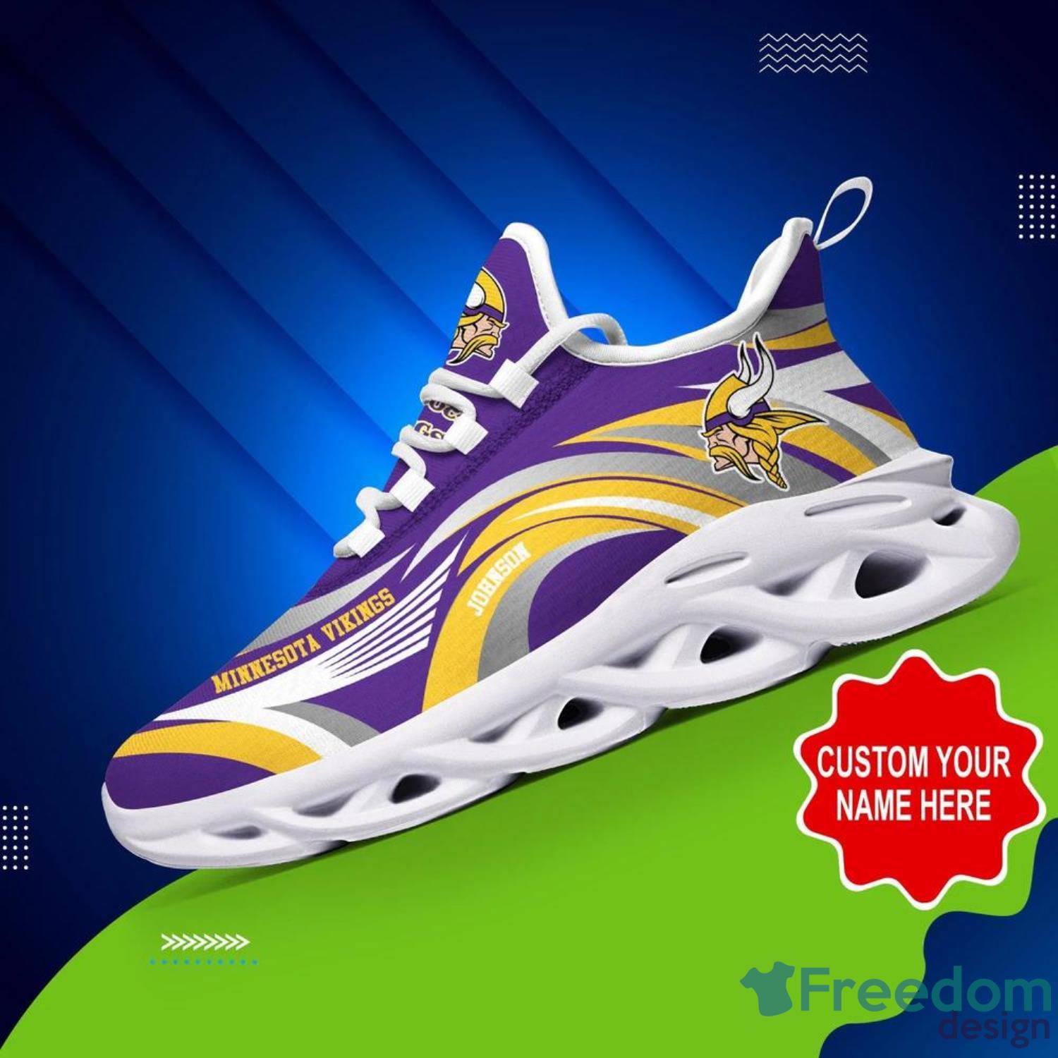 Minnesota Vikings Cool Max Soul Snesker Running Shoes Personalized Name -  Freedomdesign